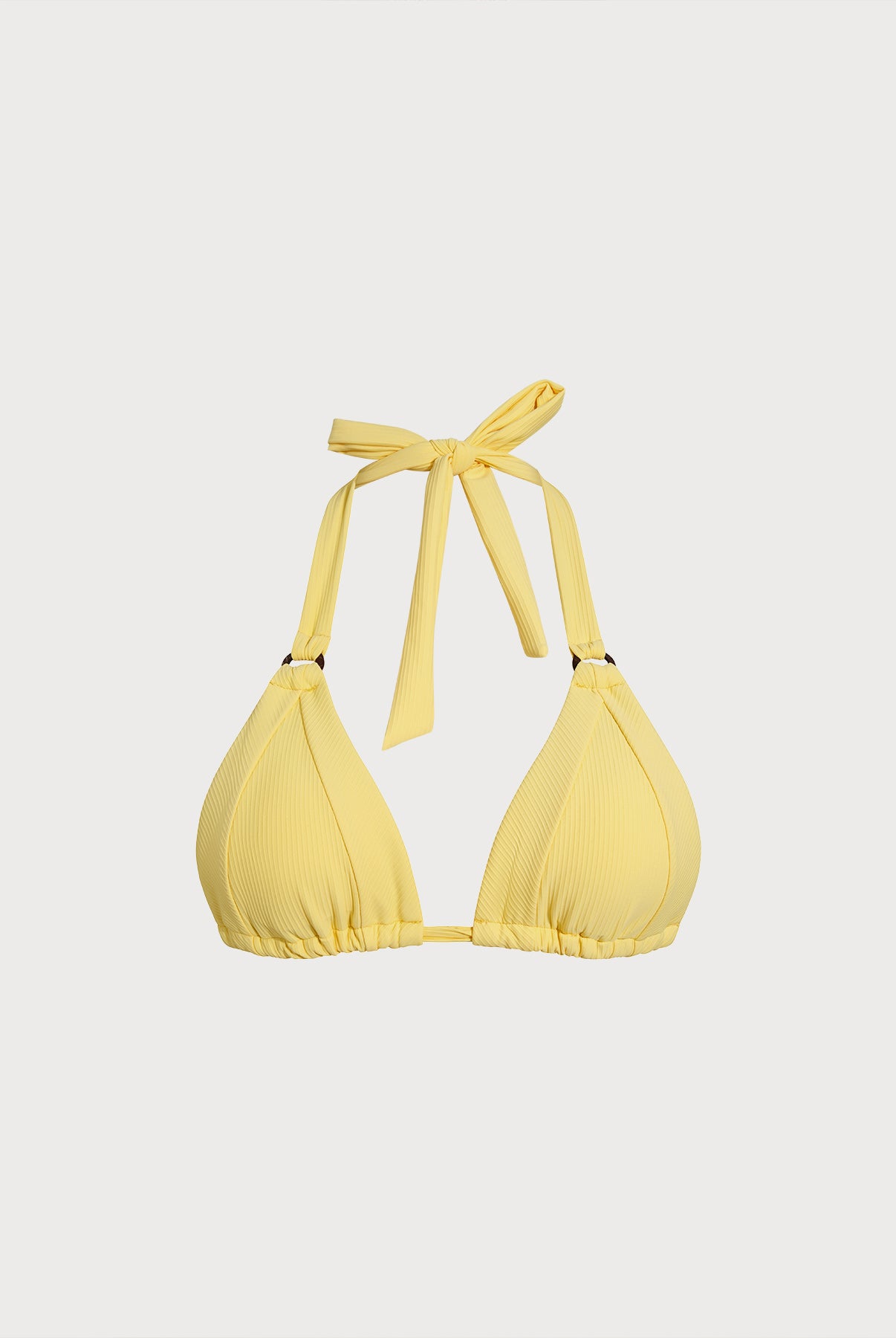 Women Knitted Nylon blended Bikini Tops Yellow Sustainable Bikinis - BERLOOK