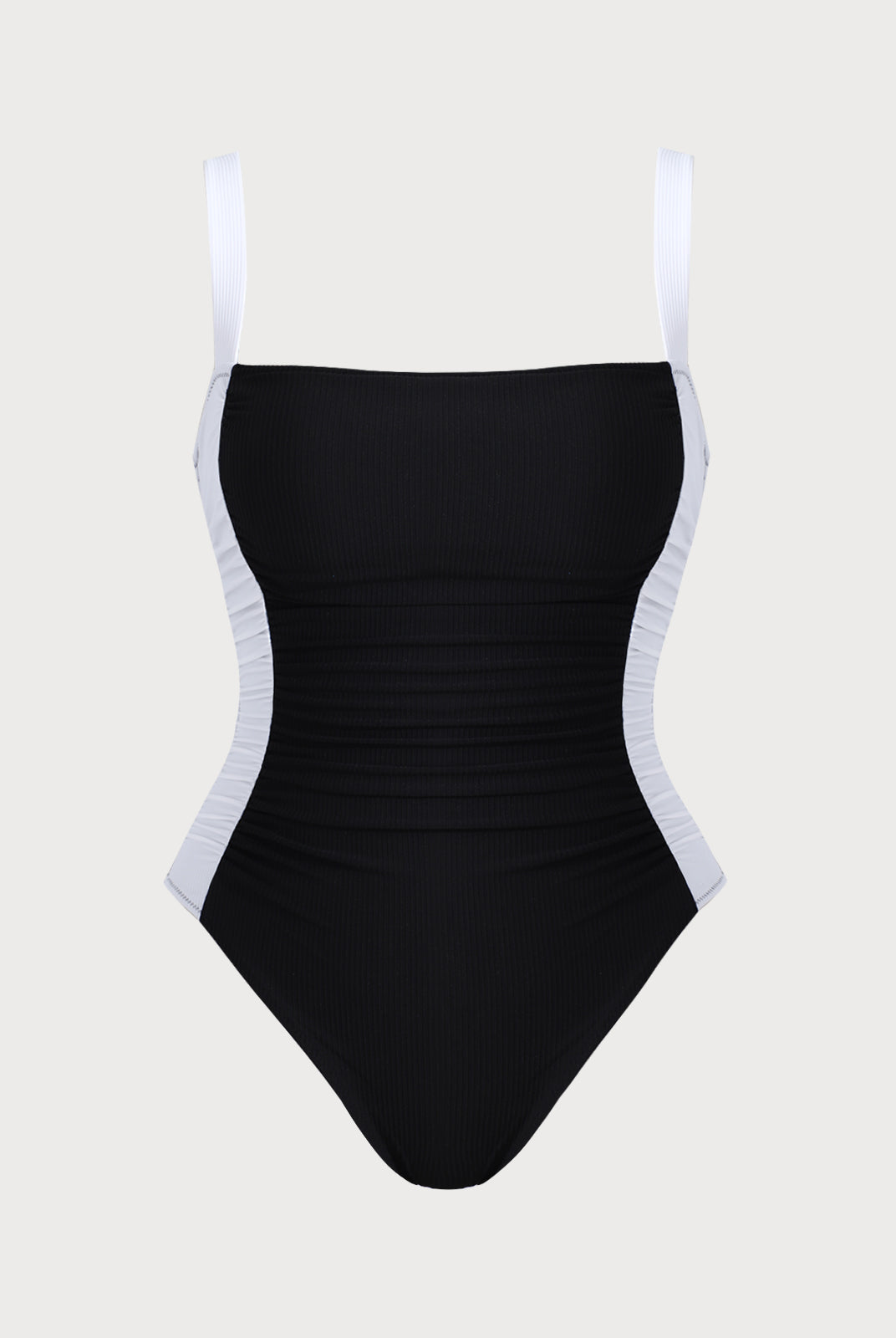 Women Knitted Nylon blended One Pieces Swimwear Black Sustainable Plus Size One-Pieces - BERLOOK