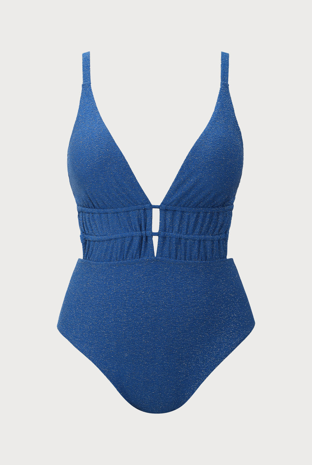 Women Knitted Nylon blended One Pieces Swimwear Blue Sustainable Plus Size One-Pieces - BERLOOK