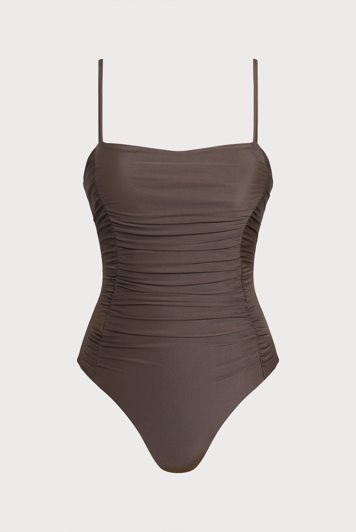 Women Knitted Nylon blended One Pieces Swimwear Dark Coffee Sustainable One-Pieces - BERLOOK