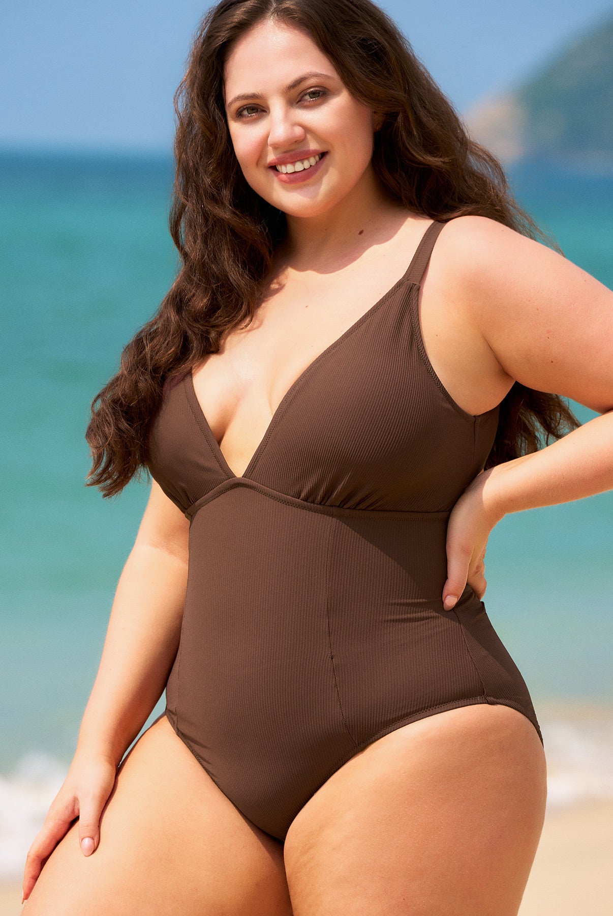 Women Knitted Nylon blended One Pieces Swimwear Sustainable Plus Size One-Pieces - BERLOOK