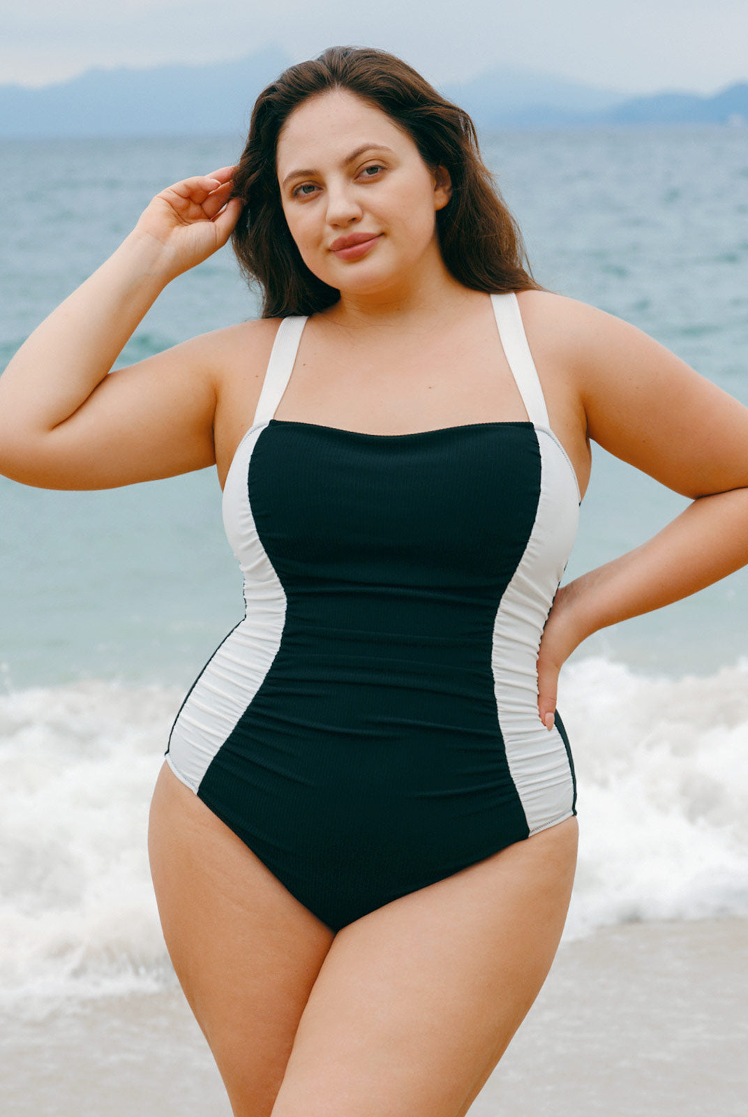 Women Knitted Nylon blended One Pieces Swimwear Sustainable Plus Size One-Pieces - BERLOOK