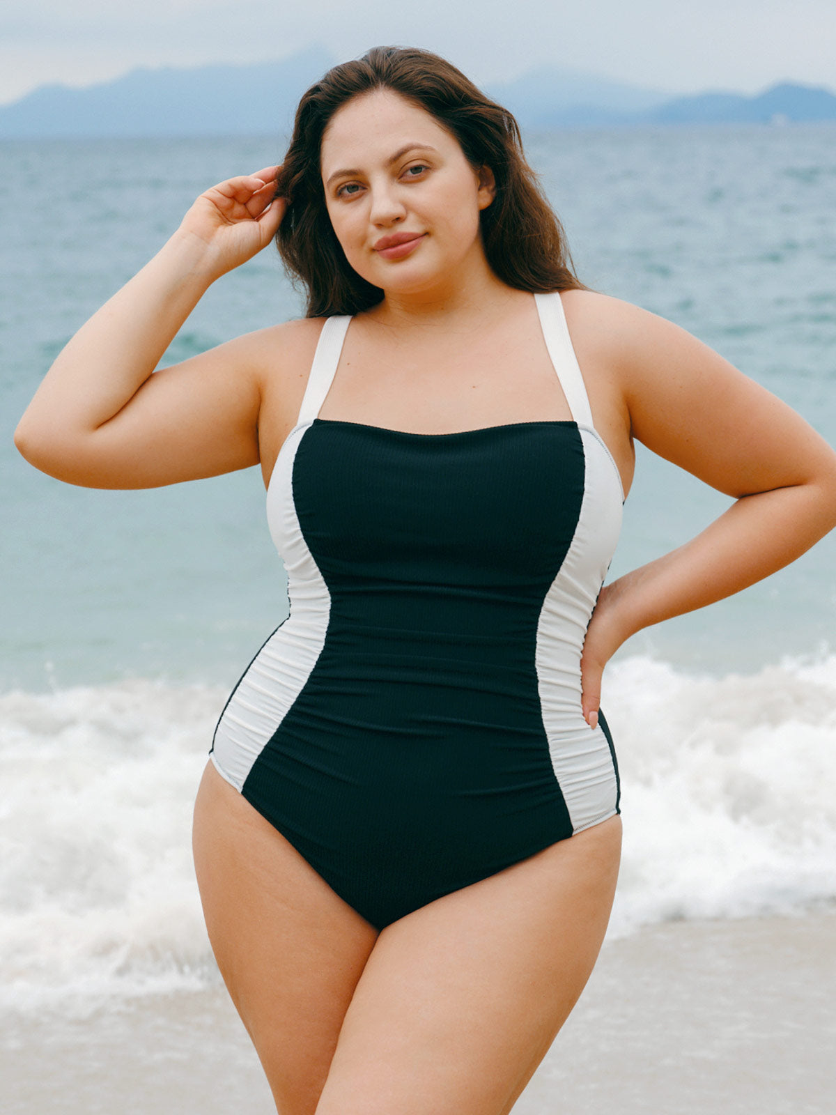 Women Knitted Nylon blended One Pieces Swimwear Sustainable Plus Size One-Pieces - BERLOOK
