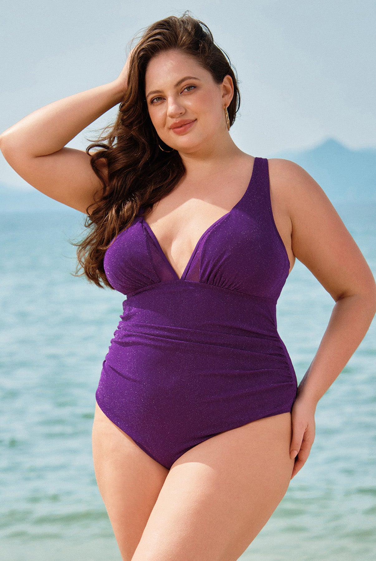 Women Knitted Nylon blended One Pieces Swimwear Sustainable Plus Size One-Pieces - BERLOOK