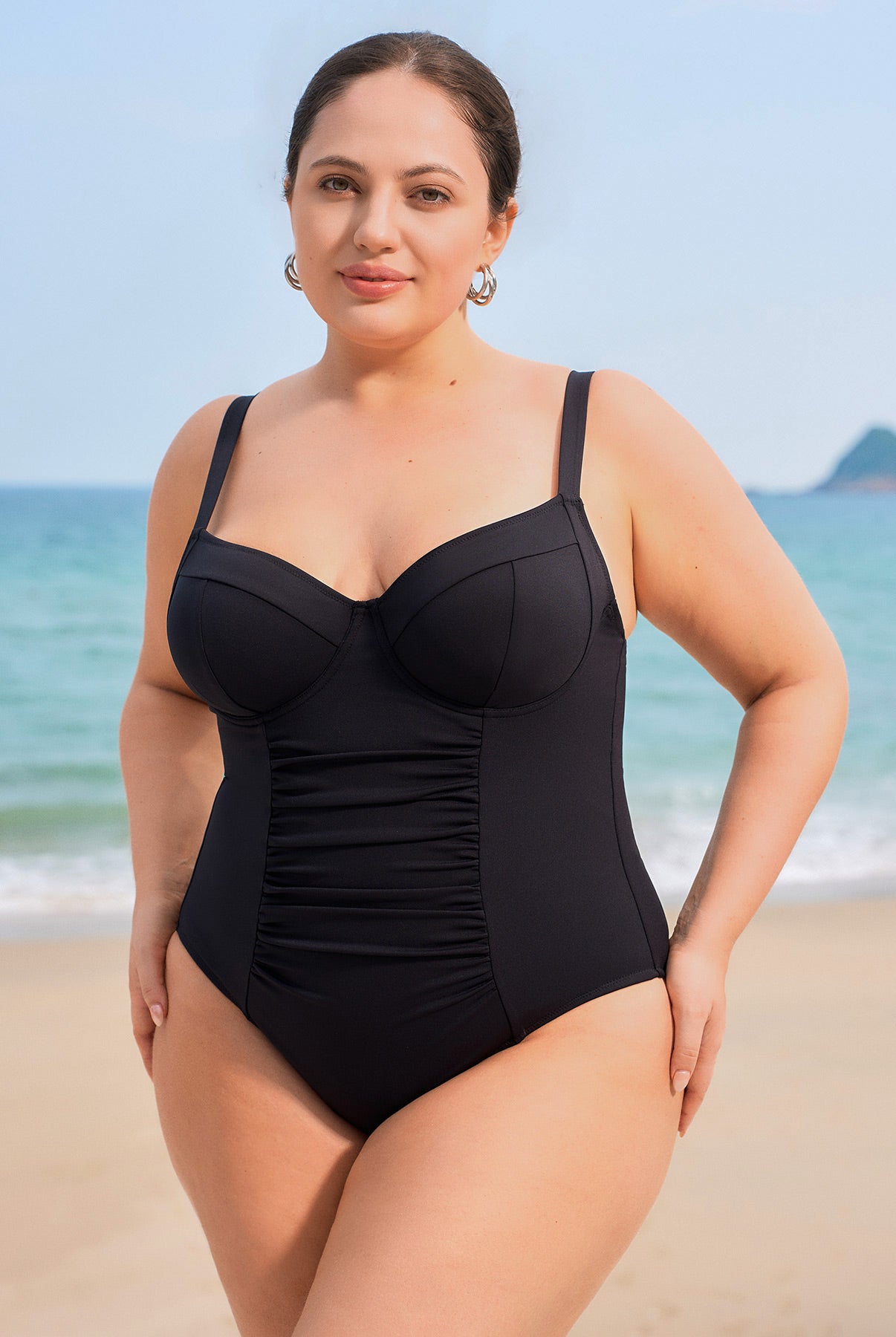 Women Knitted Nylon blended One Pieces Swimwear Sustainable Plus Size One-Pieces - BERLOOK