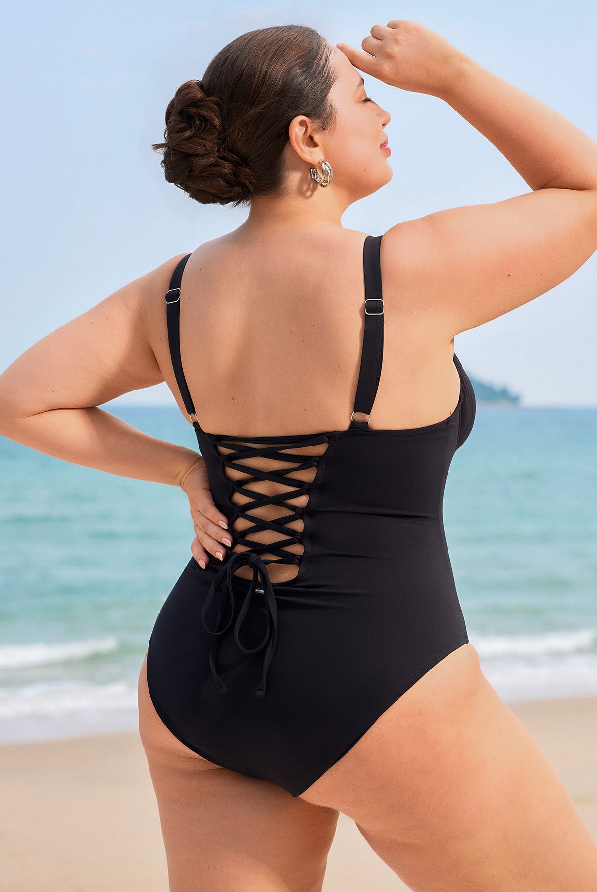 Women Knitted Nylon blended One Pieces Swimwear Sustainable Plus Size One-Pieces - BERLOOK