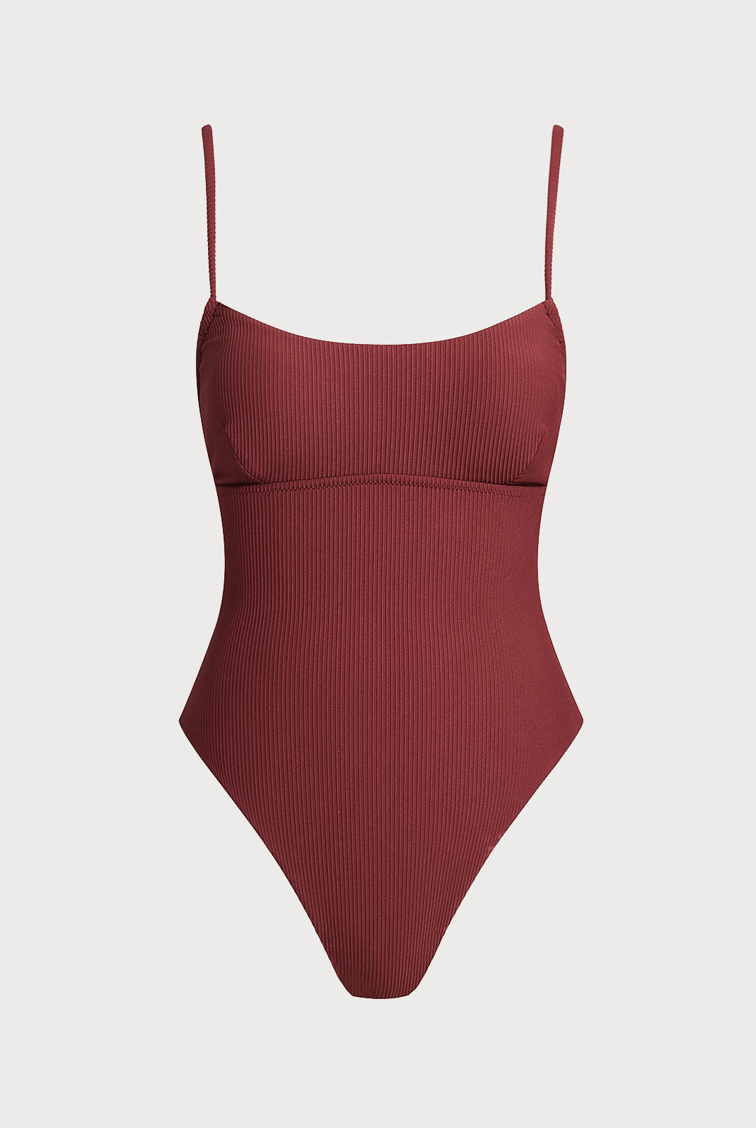 Women Knitted Nylon blended One Pieces Swimwear Wine Red Sustainable One-Pieces - BERLOOK