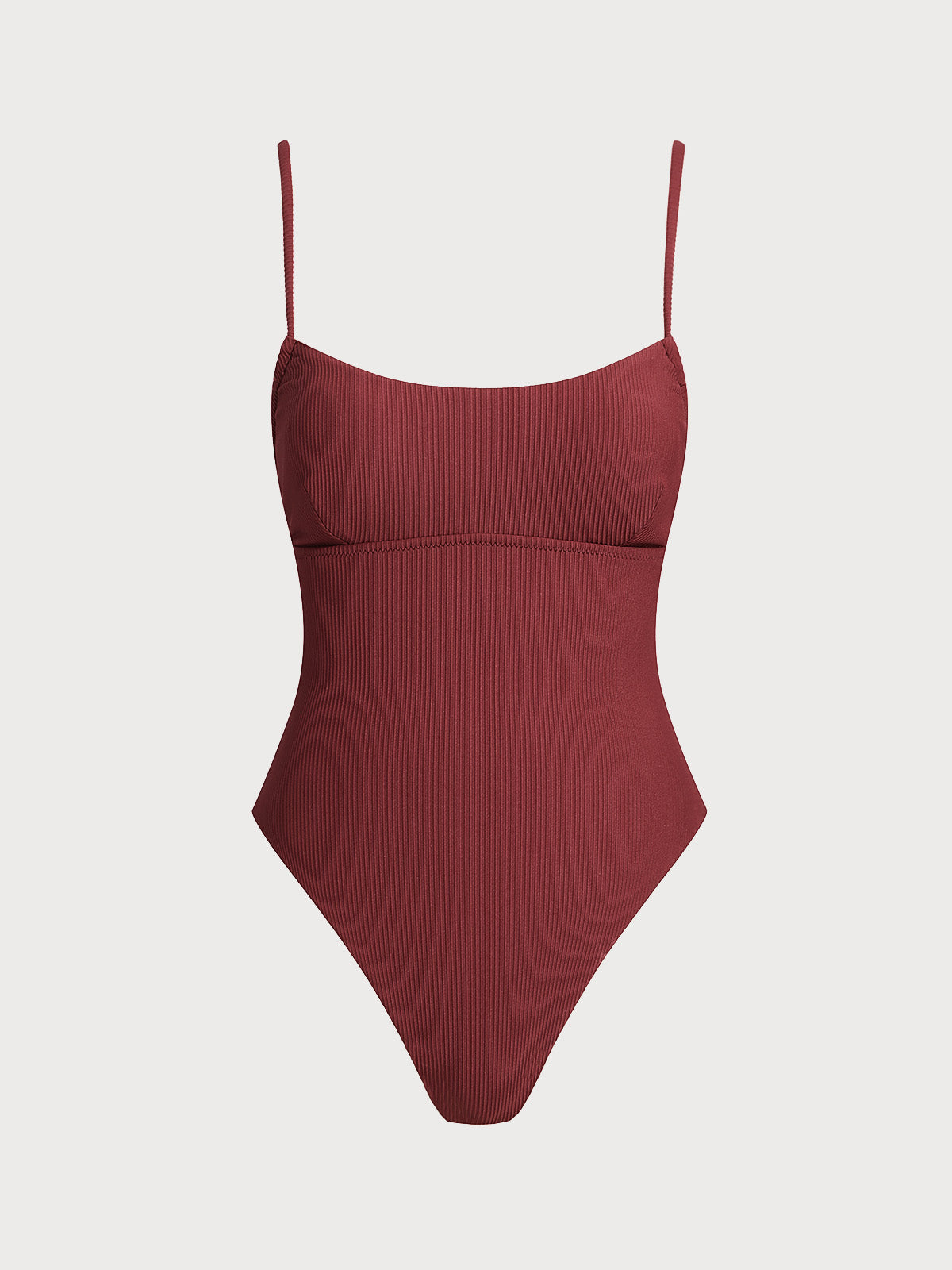 Women Knitted Nylon blended One Pieces Swimwear Wine Red Sustainable One-Pieces - BERLOOK