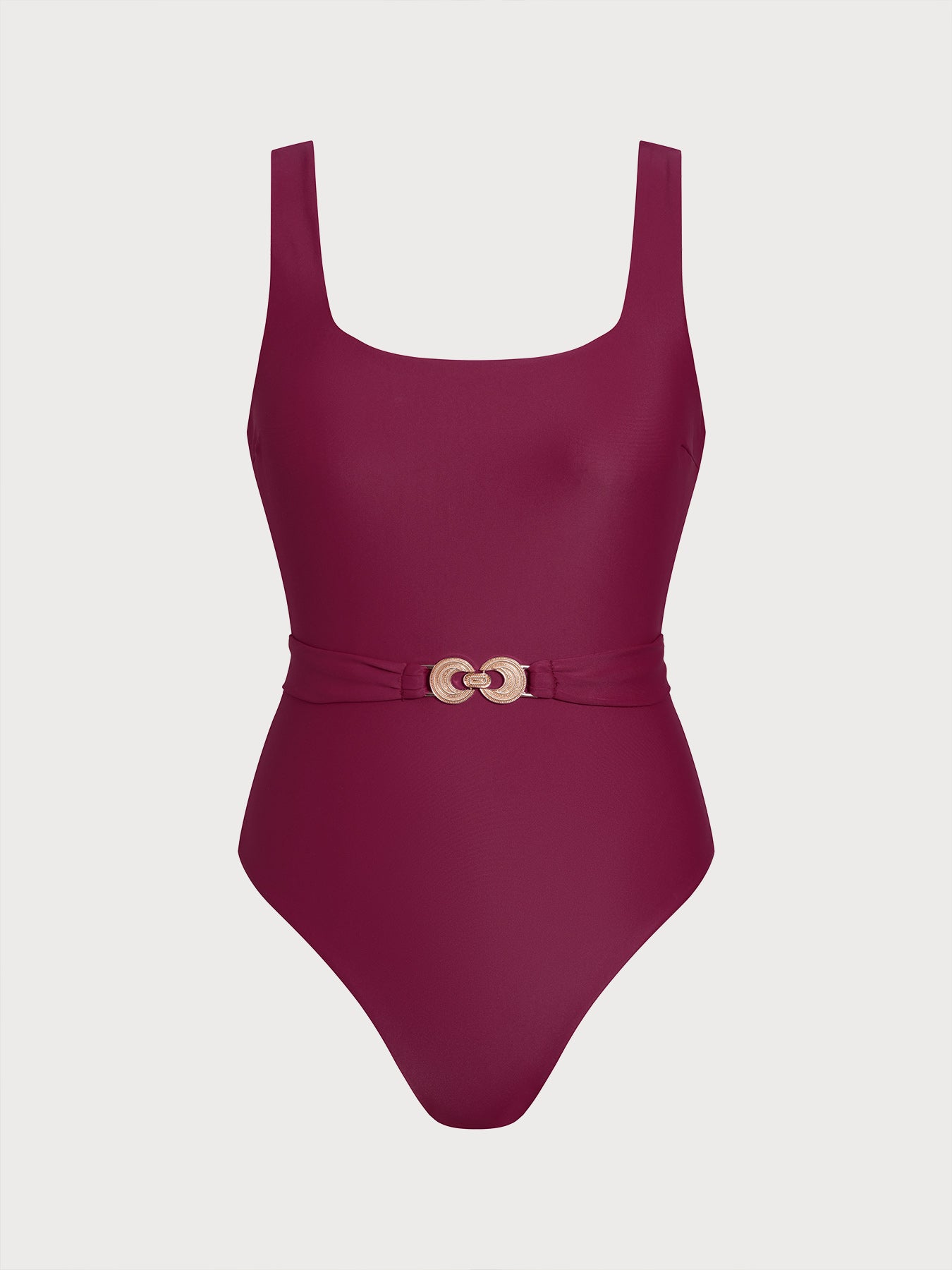 Women Knitted Nylon blended One Pieces Swimwear Wine Red Sustainable One-Pieces - BERLOOK