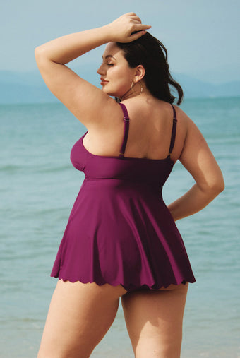 Women Knitted Nylon blended Tankini Bottoms Sustainable Plus Size Tankinis - BERLOOK
