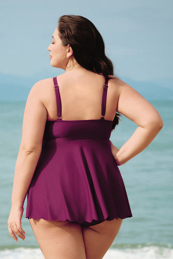 Women Knitted Nylon blended Tankini Tops Sustainable Plus Size Tankinis - BERLOOK
