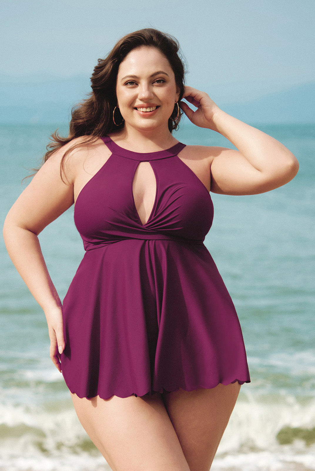 Women Knitted Nylon blended Tankini Tops Sustainable Plus Size Tankinis - BERLOOK