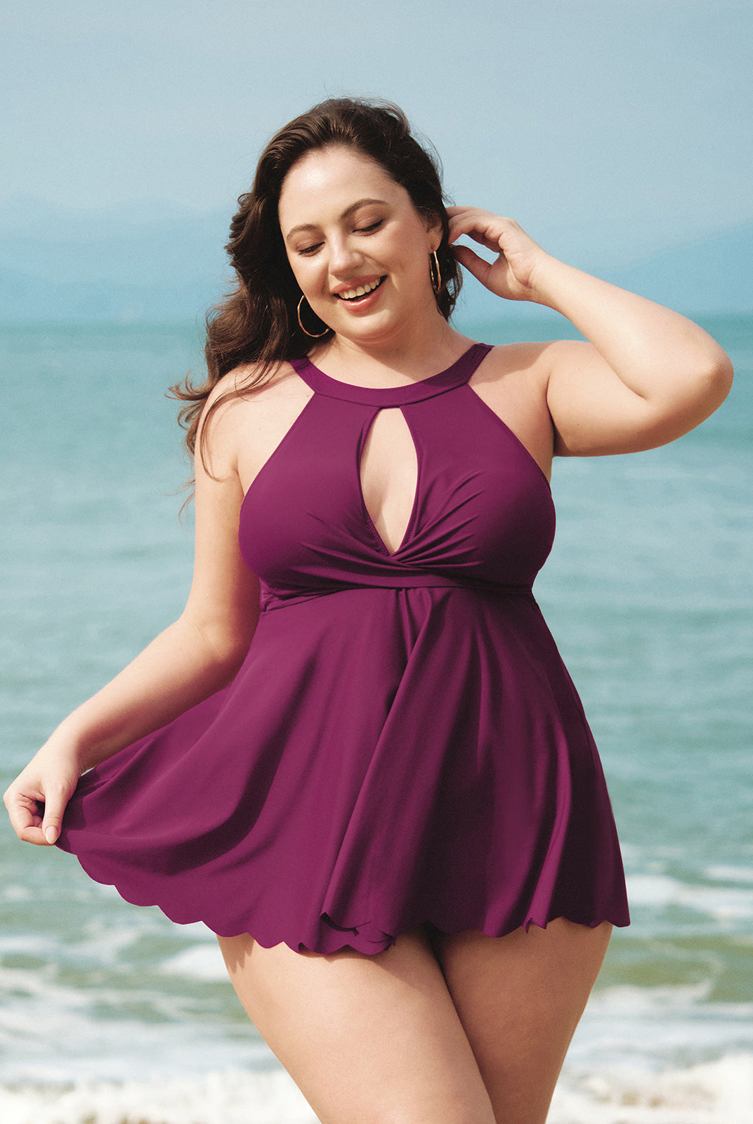 Women Knitted Nylon blended Tankini Tops Sustainable Plus Size Tankinis - BERLOOK