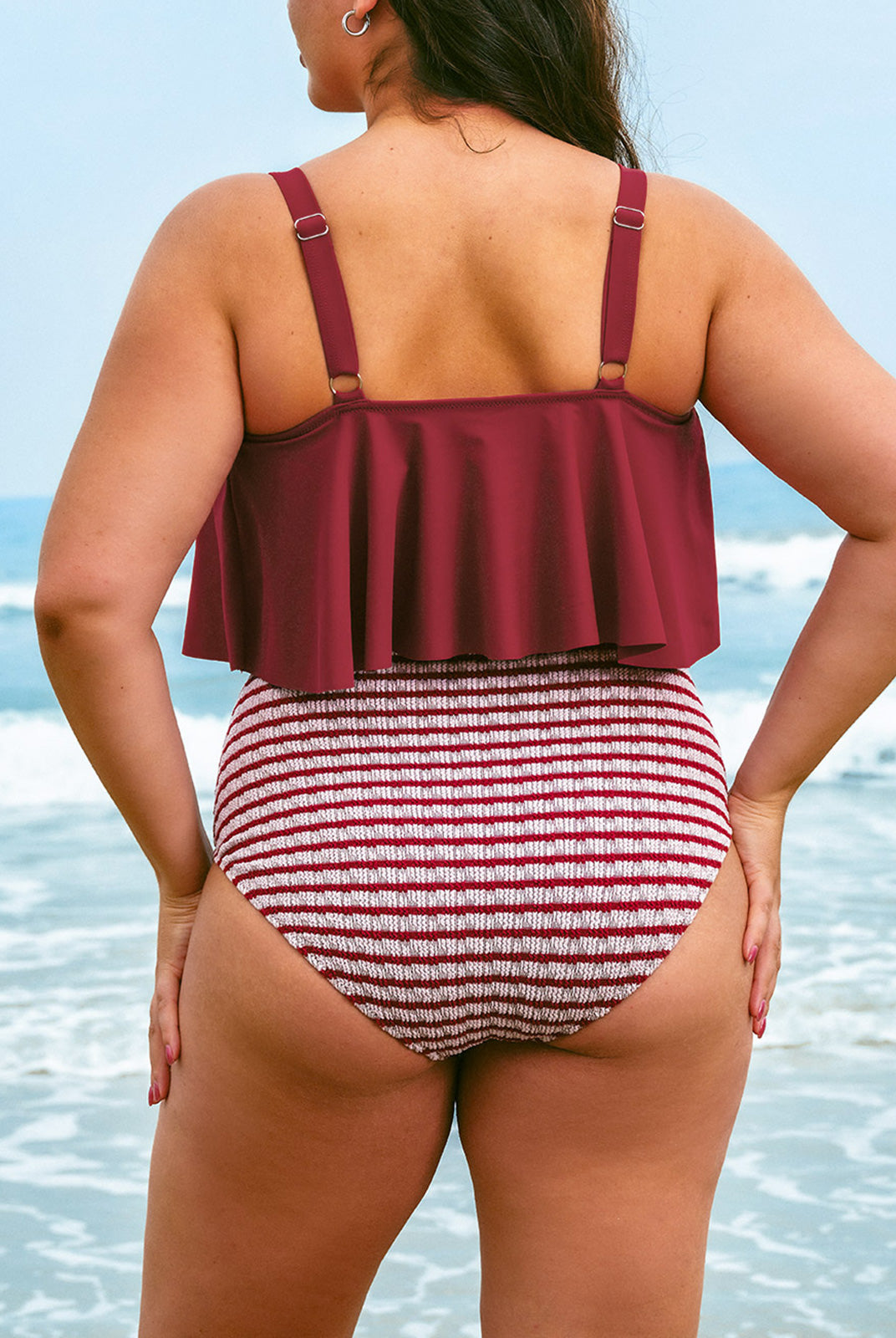 Women Knitted Nylon blended Tankini Tops Sustainable Plus Size Tankinis - BERLOOK