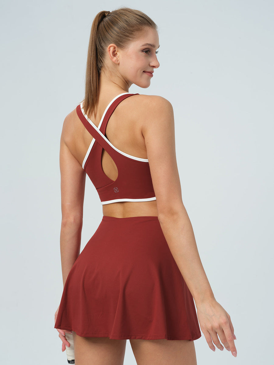 Dark Red Cut-Out Dress & Reviews - Dark Red - Sustainable Yoga Dresses&Yoga  Jumpsuit | BERLOOK