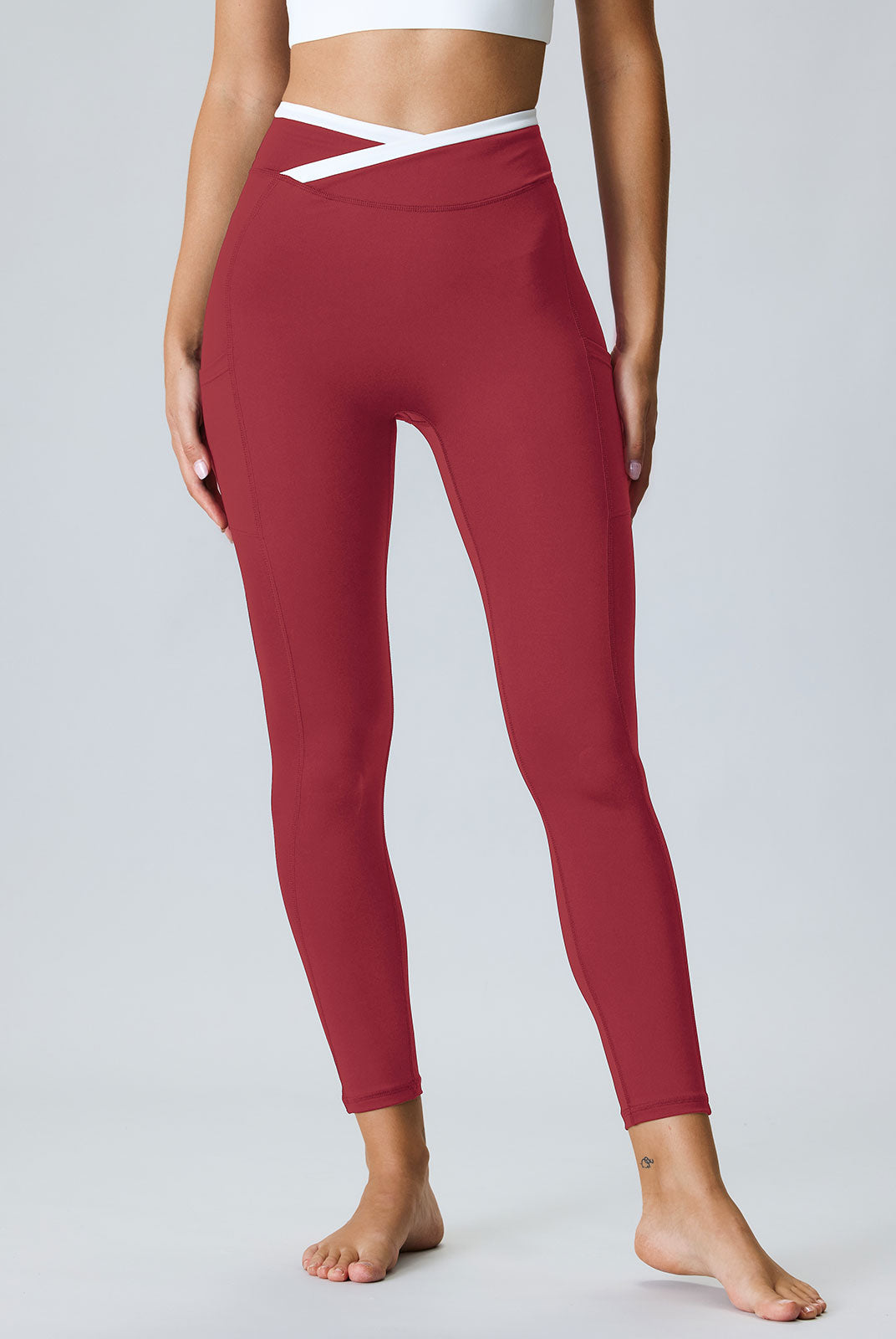 Women Knitted Nylon blended Yoga Leggings Sustainable Yoga Bottoms - BERLOOK