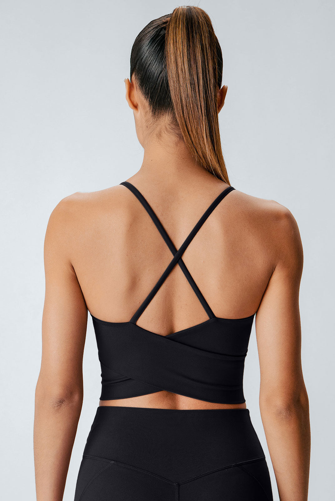 Women Knitted Nylon blended Yoga Sports Bras Sustainable Yoga Tops - BERLOOK