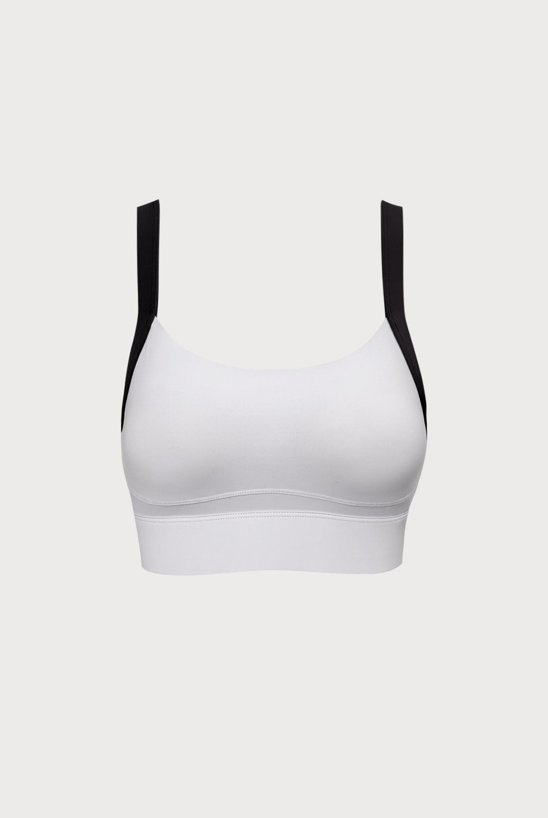 Women Knitted Nylon blended Yoga Sports Bras White Sustainable Yoga Tops - BERLOOK