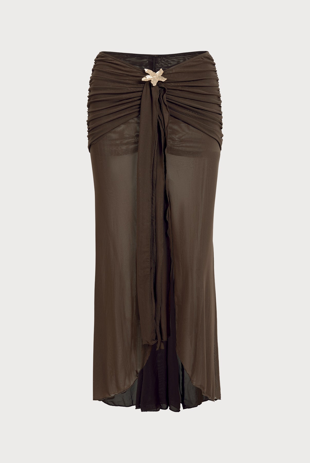 Women Knitted Nylon Cover ups Dark Coffee Sustainable Cover-ups - BERLOOK