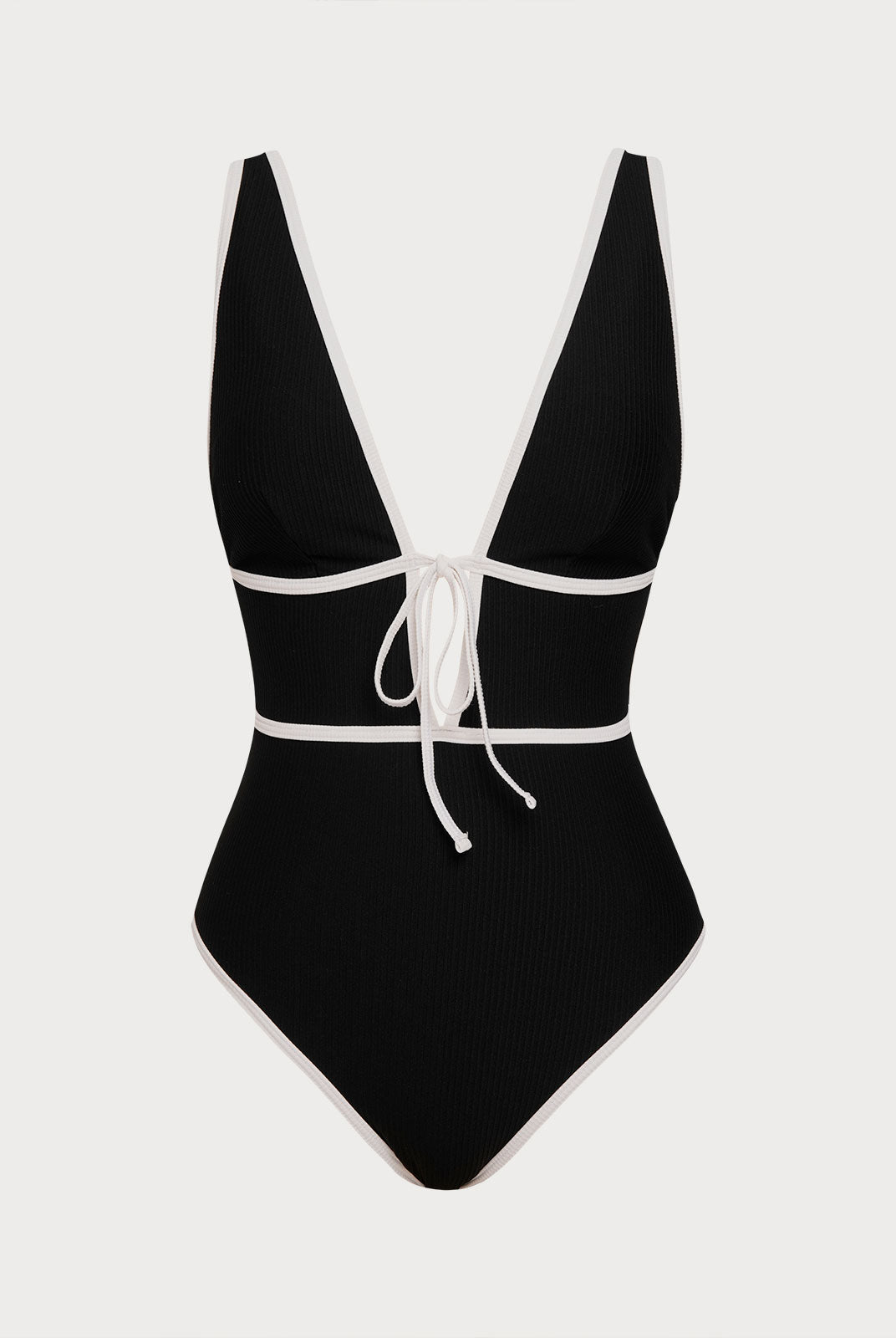 Women Knitted Nylon One Pieces Swimwear Black Sustainable One-Pieces - BERLOOK