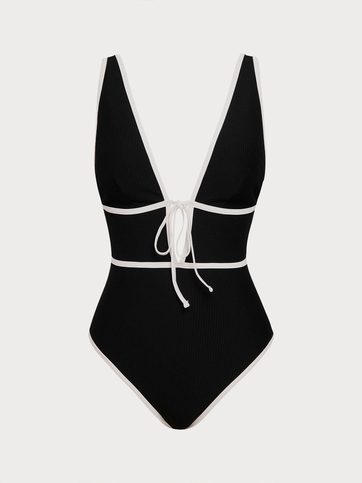 Women Knitted Nylon One Pieces Swimwear Black Sustainable One-Pieces - BERLOOK