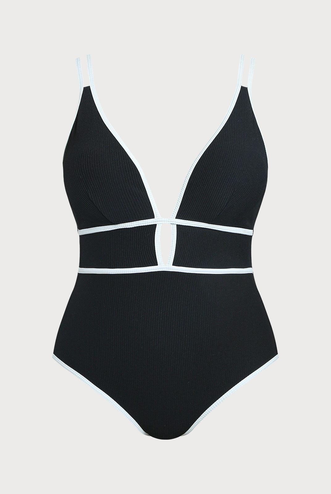 Women Knitted Nylon One Pieces Swimwear Black Sustainable Plus Size One-Pieces - BERLOOK