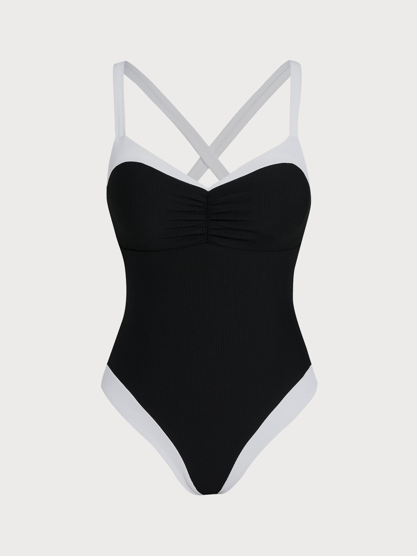 Women Knitted Nylon One Pieces Swimwear Black Sustainable Plus Size One-Pieces - BERLOOK