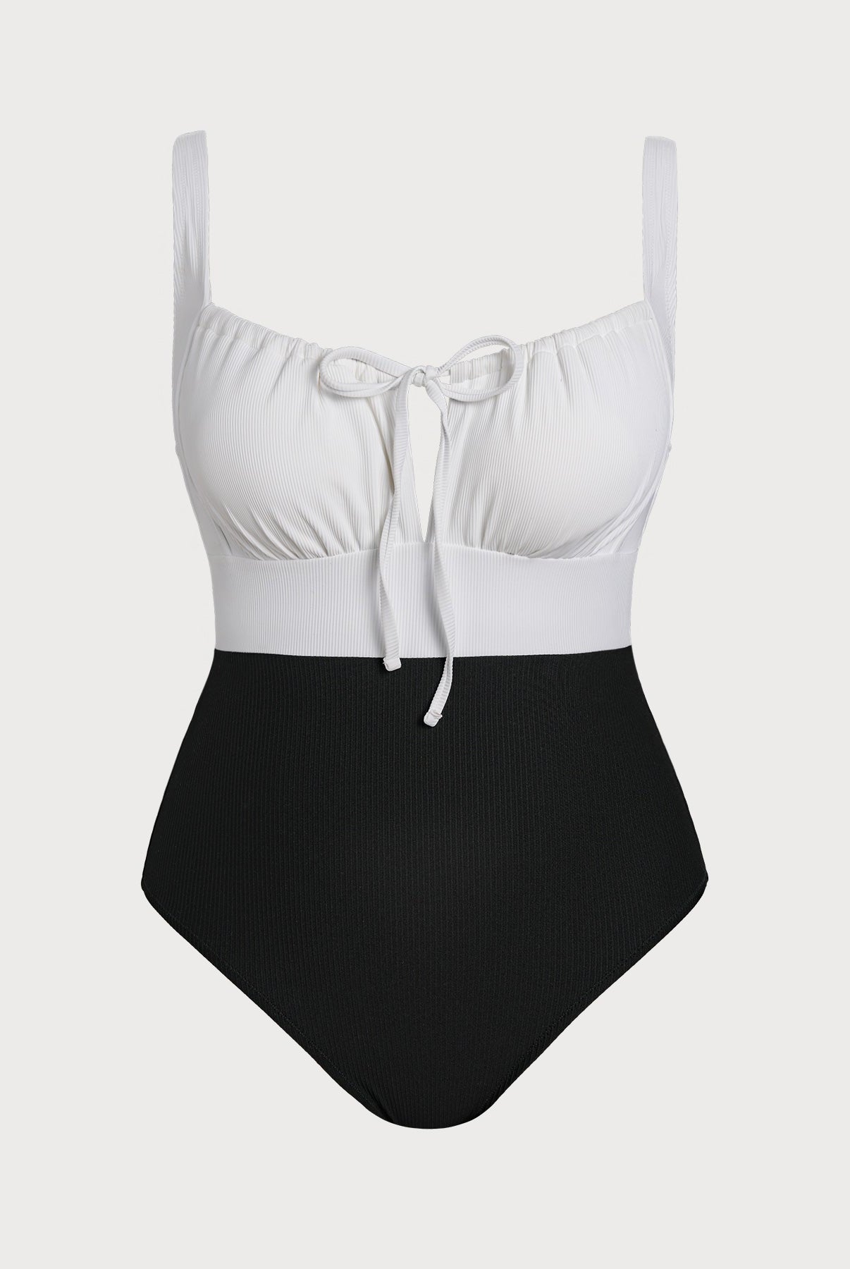 Women Knitted Nylon One Pieces Swimwear Black Sustainable Plus Size One-Pieces - BERLOOK
