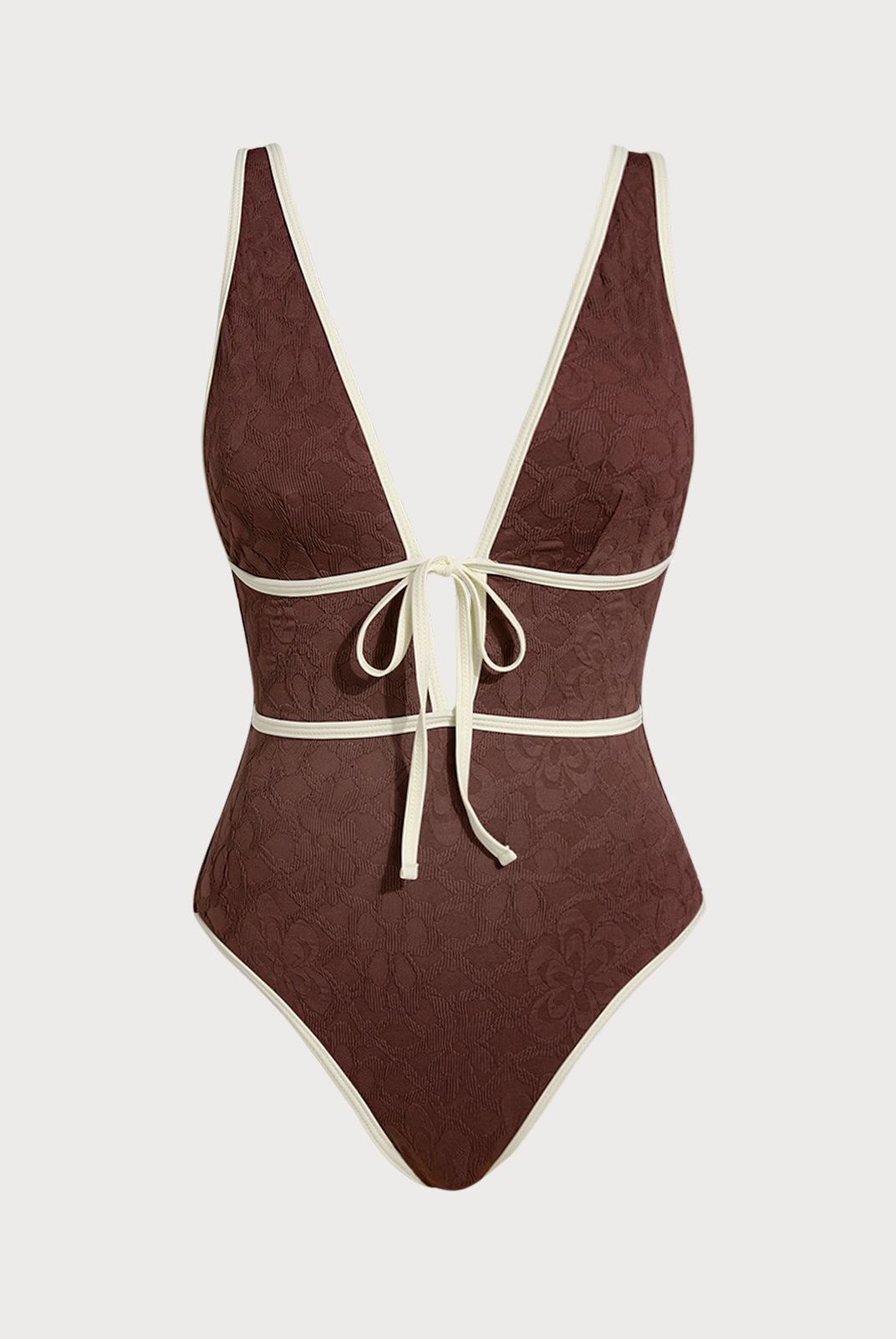 Women Knitted Nylon One Pieces Swimwear Dark Coffee Sustainable One-Pieces - BERLOOK