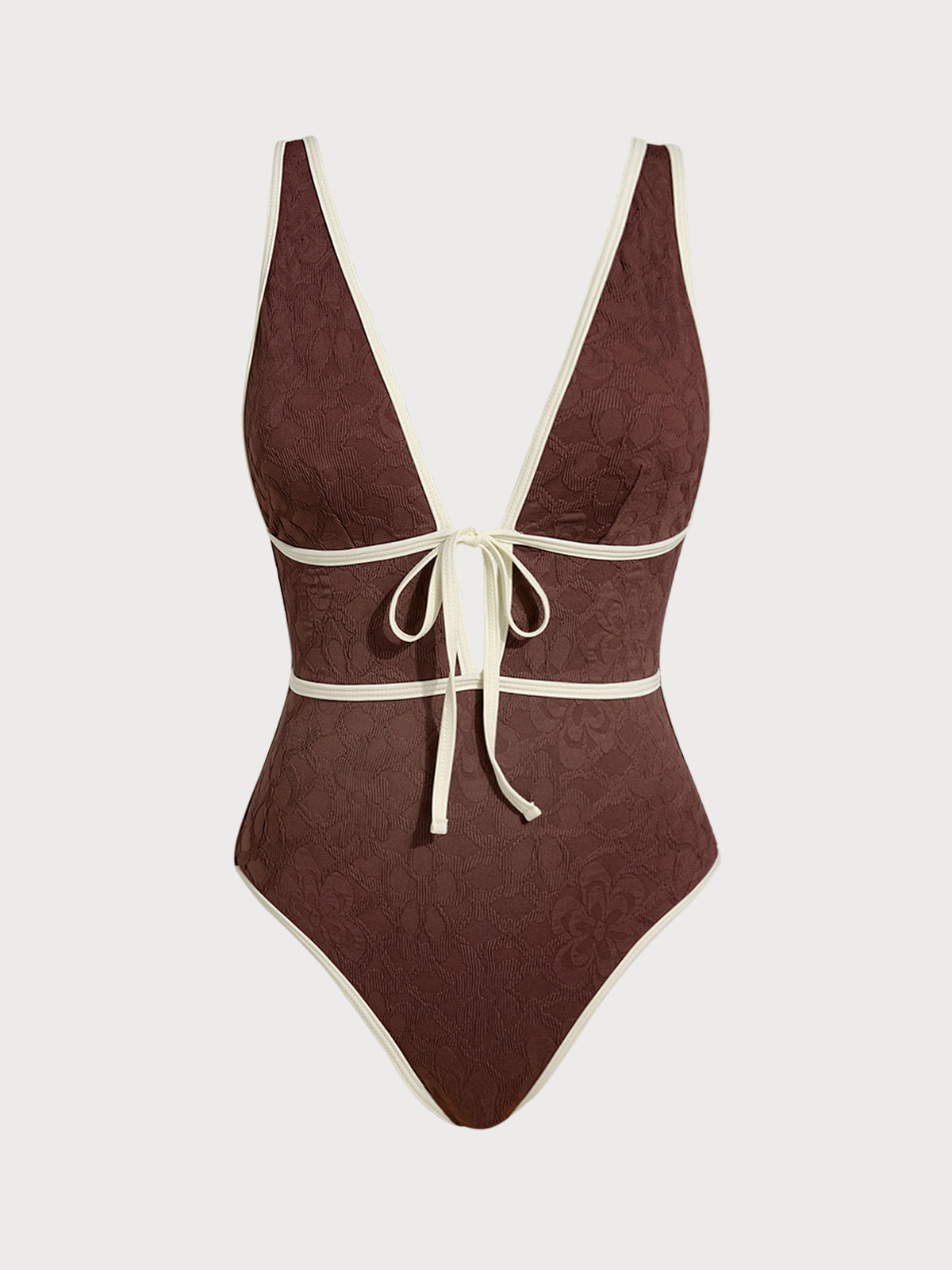 Women Knitted Nylon One Pieces Swimwear Dark Coffee Sustainable One-Pieces - BERLOOK
