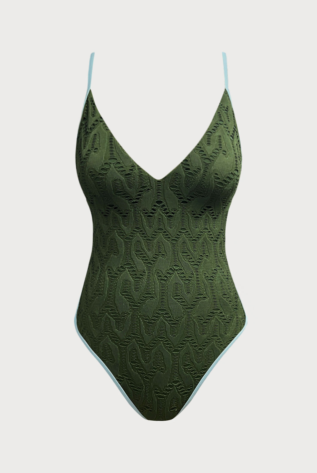 Women Knitted Nylon One Pieces Swimwear Dark Green Sustainable One-Pieces - BERLOOK