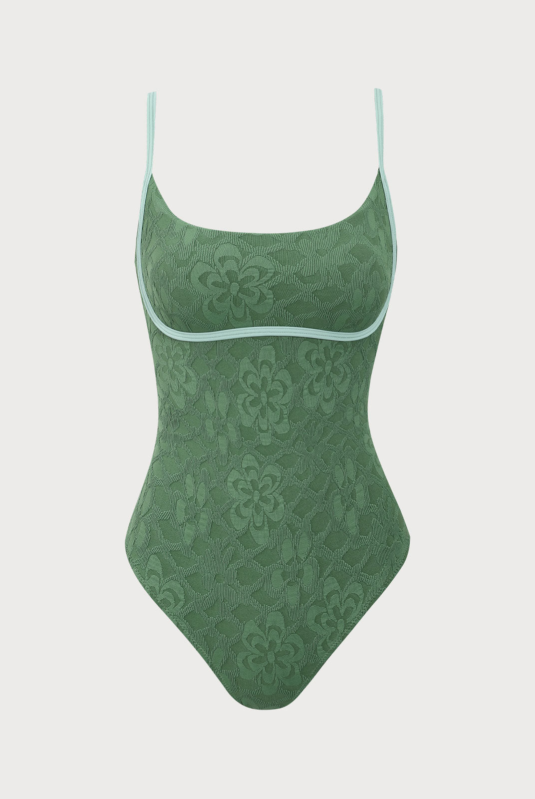 Women Knitted Nylon One Pieces Swimwear Dark Green Sustainable One-Pieces - BERLOOK