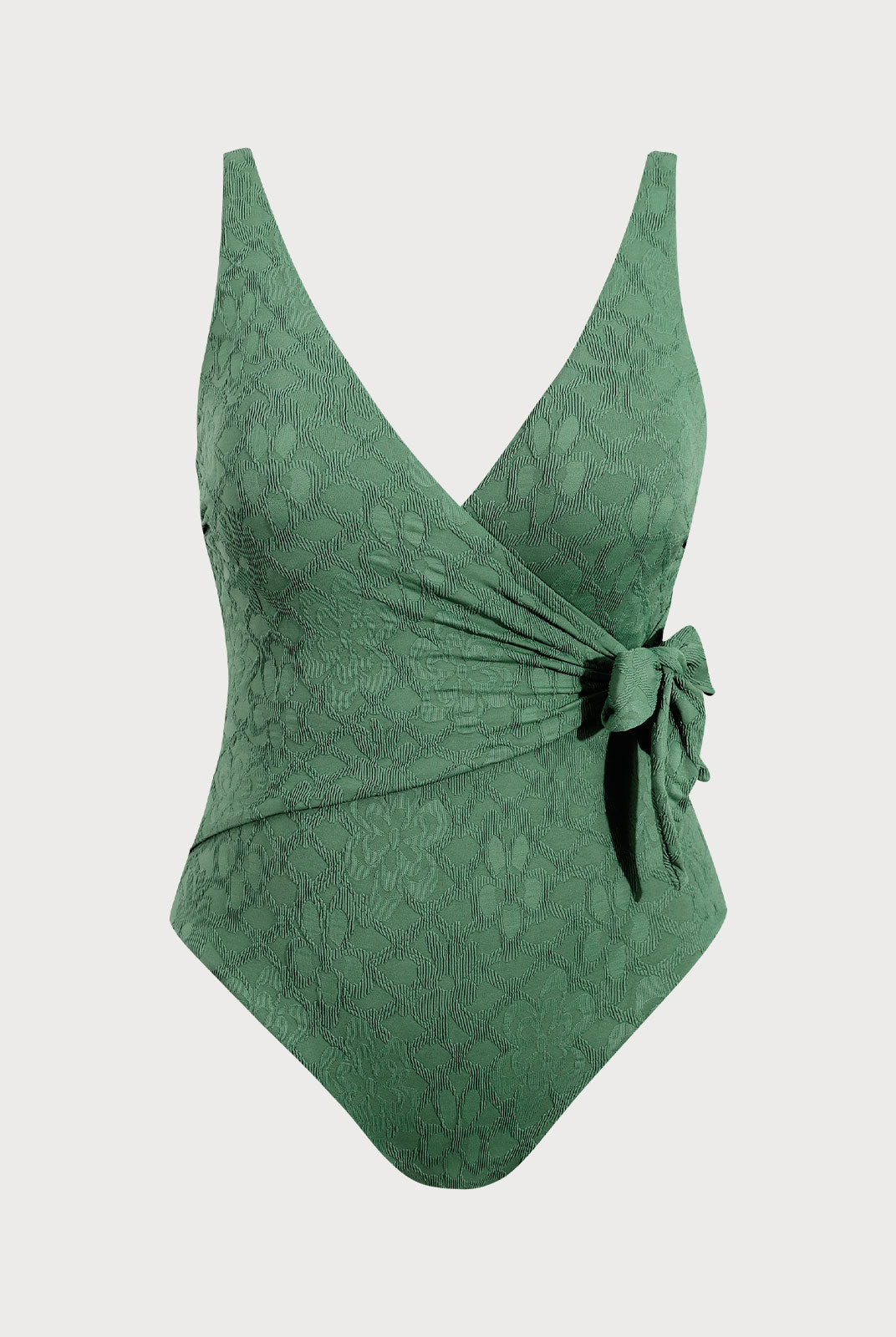 Women Knitted Nylon One Pieces Swimwear Dark Green Sustainable Plus Size One-Pieces - BERLOOK