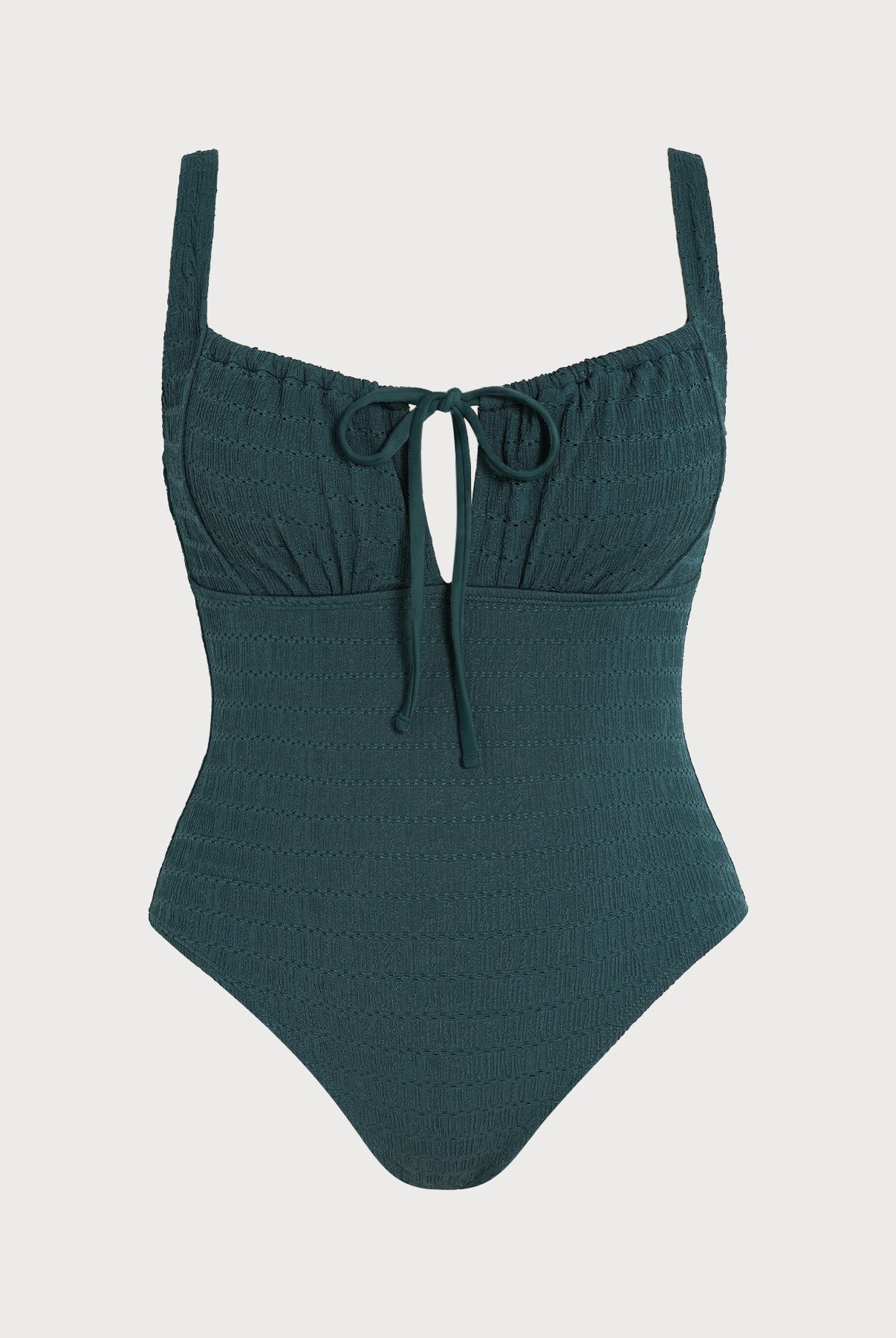 Women Knitted Nylon One Pieces Swimwear Dark Green Sustainable Plus Size One-Pieces - BERLOOK