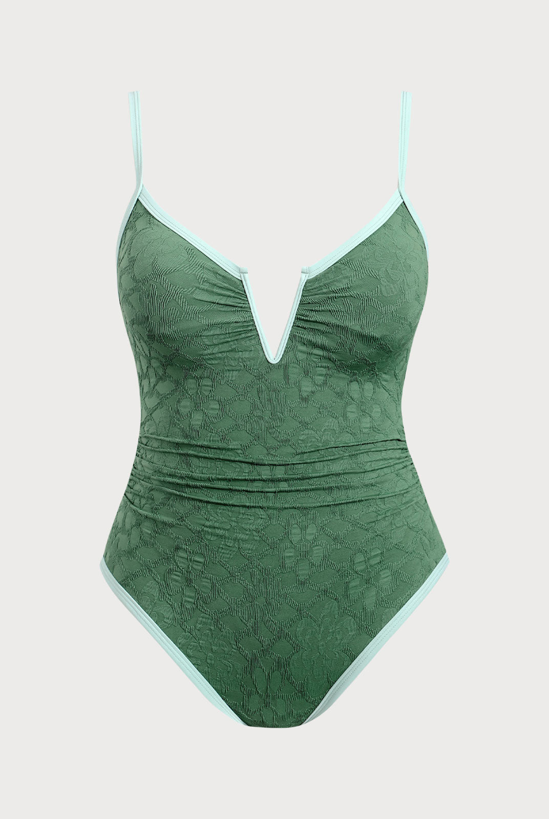 Women Knitted Nylon One Pieces Swimwear Dark Green Sustainable Plus Size One-Pieces - BERLOOK