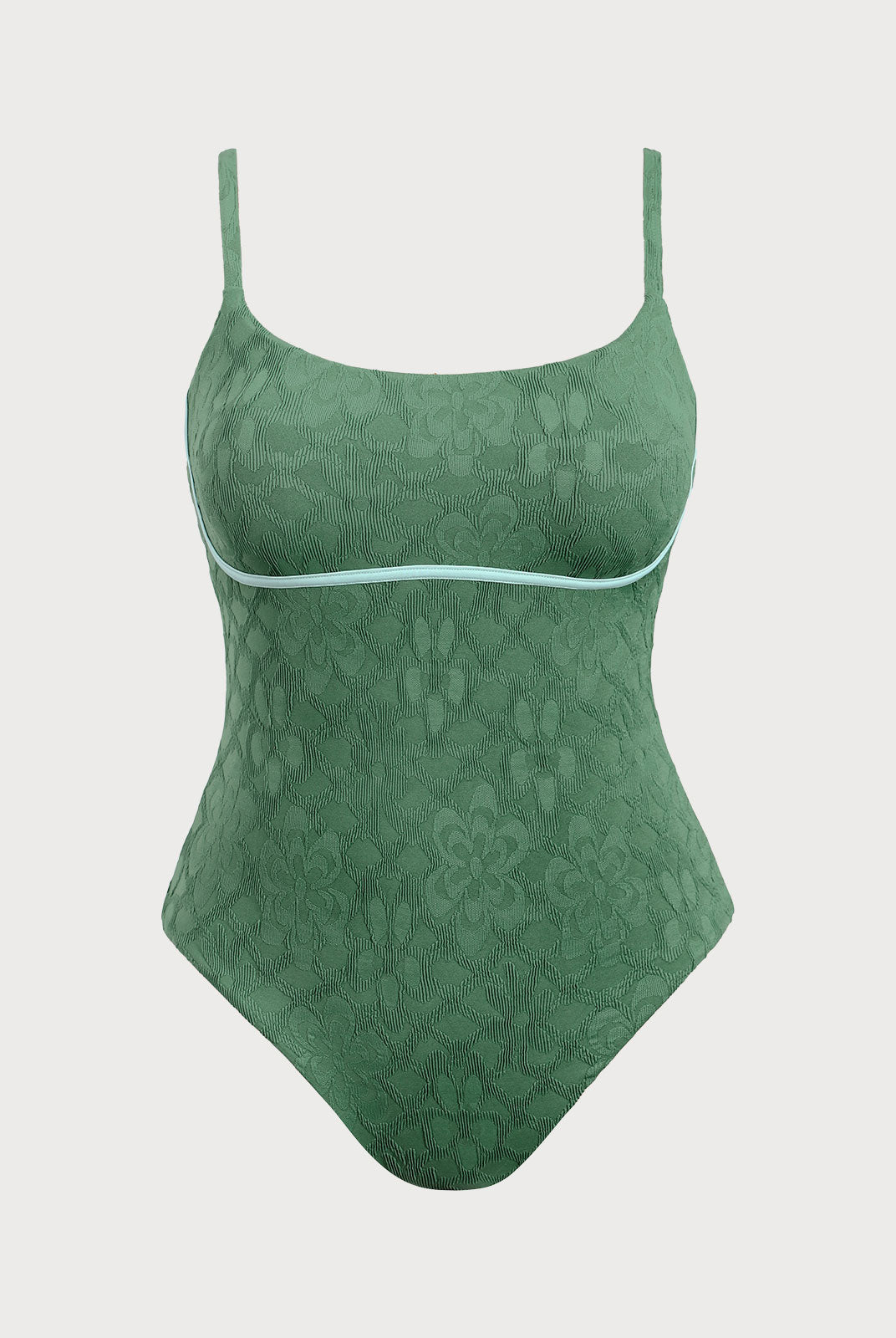 Women Knitted Nylon One Pieces Swimwear Dark Green Sustainable Plus Size One-Pieces - BERLOOK