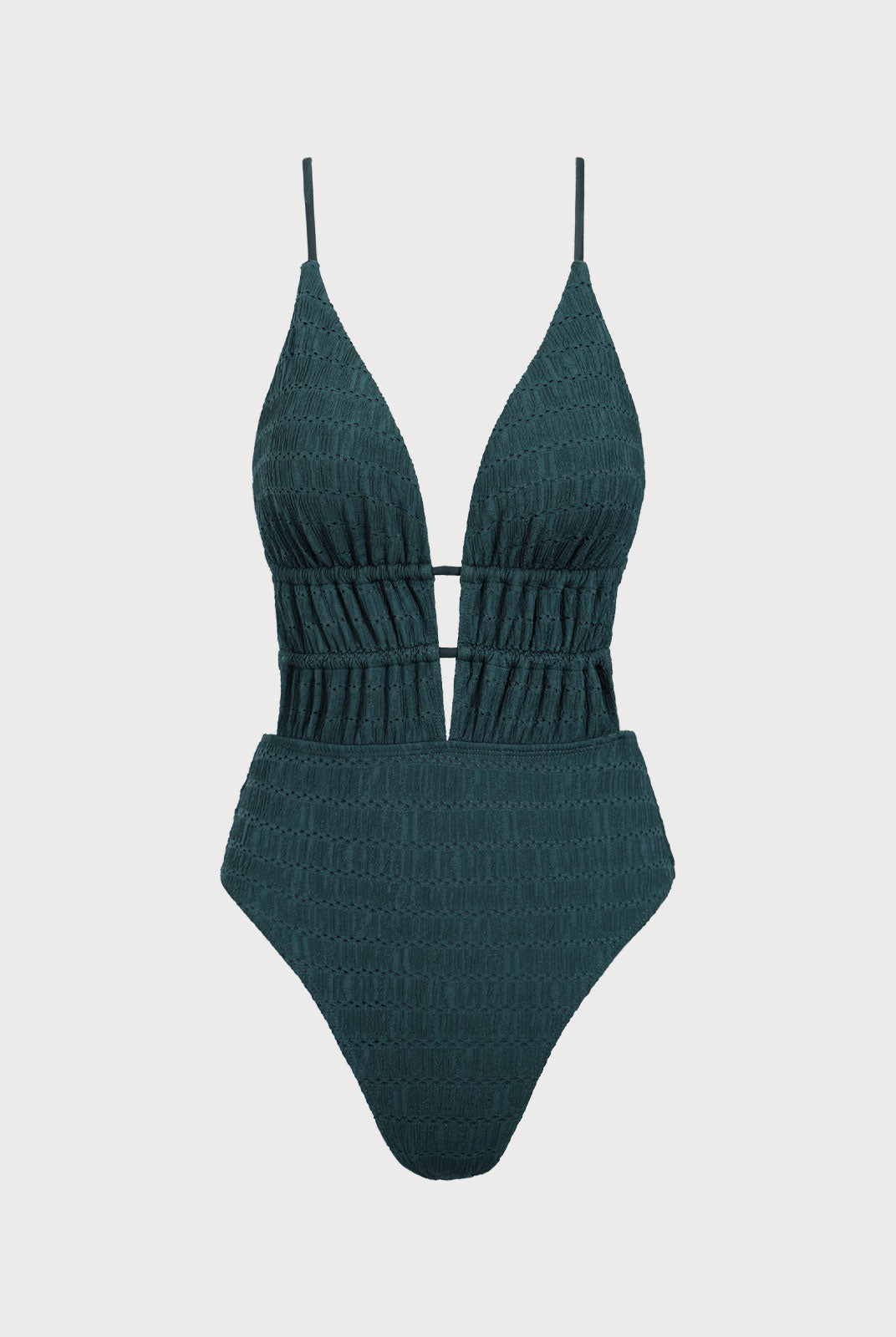 Women Knitted Nylon One Pieces Swimwear Malachite Green Sustainable One-Pieces - BERLOOK