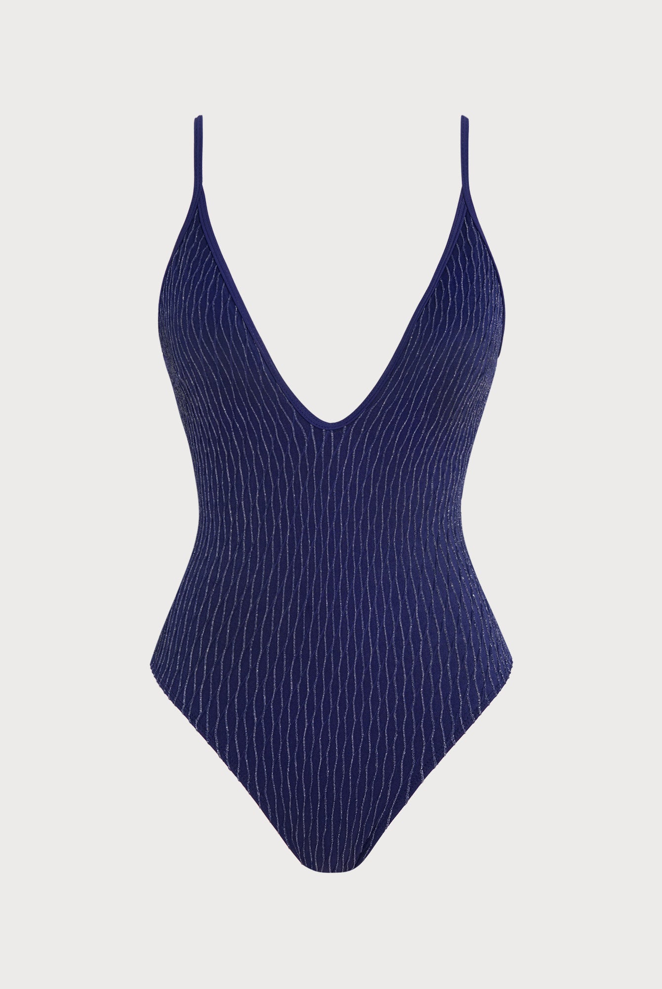 Women Knitted Nylon One Pieces Swimwear Navy Sustainable - BERLOOK