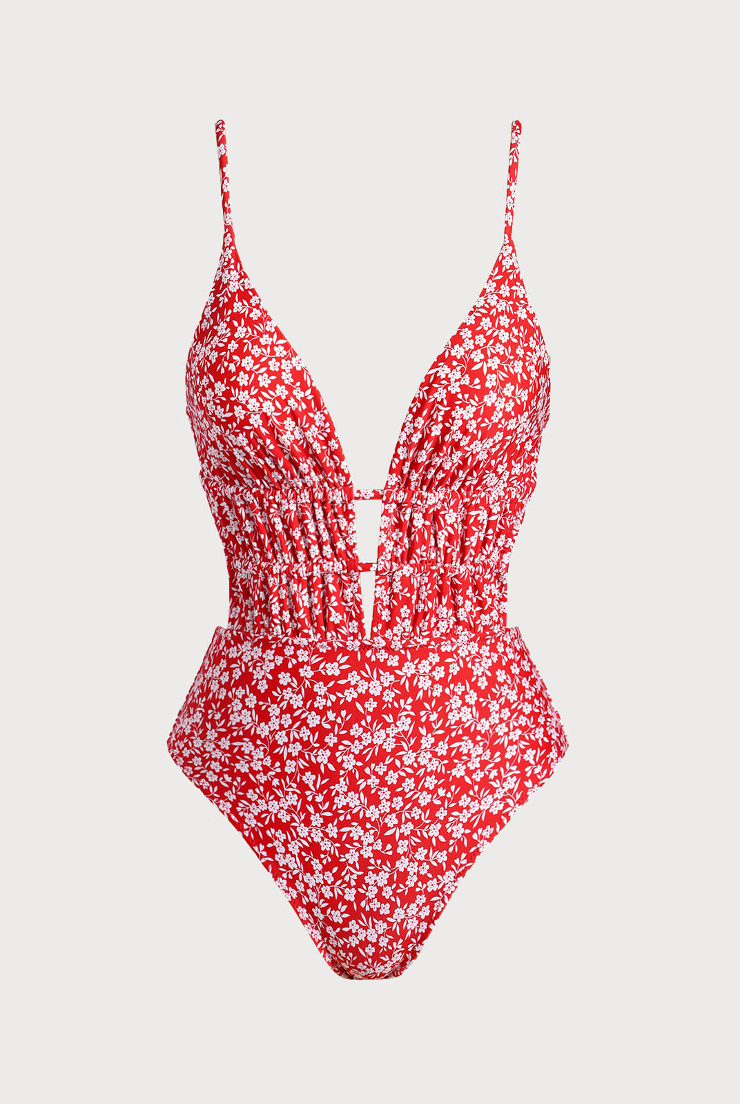 Women Knitted Nylon One Pieces Swimwear Red Sustainable One-Pieces - BERLOOK