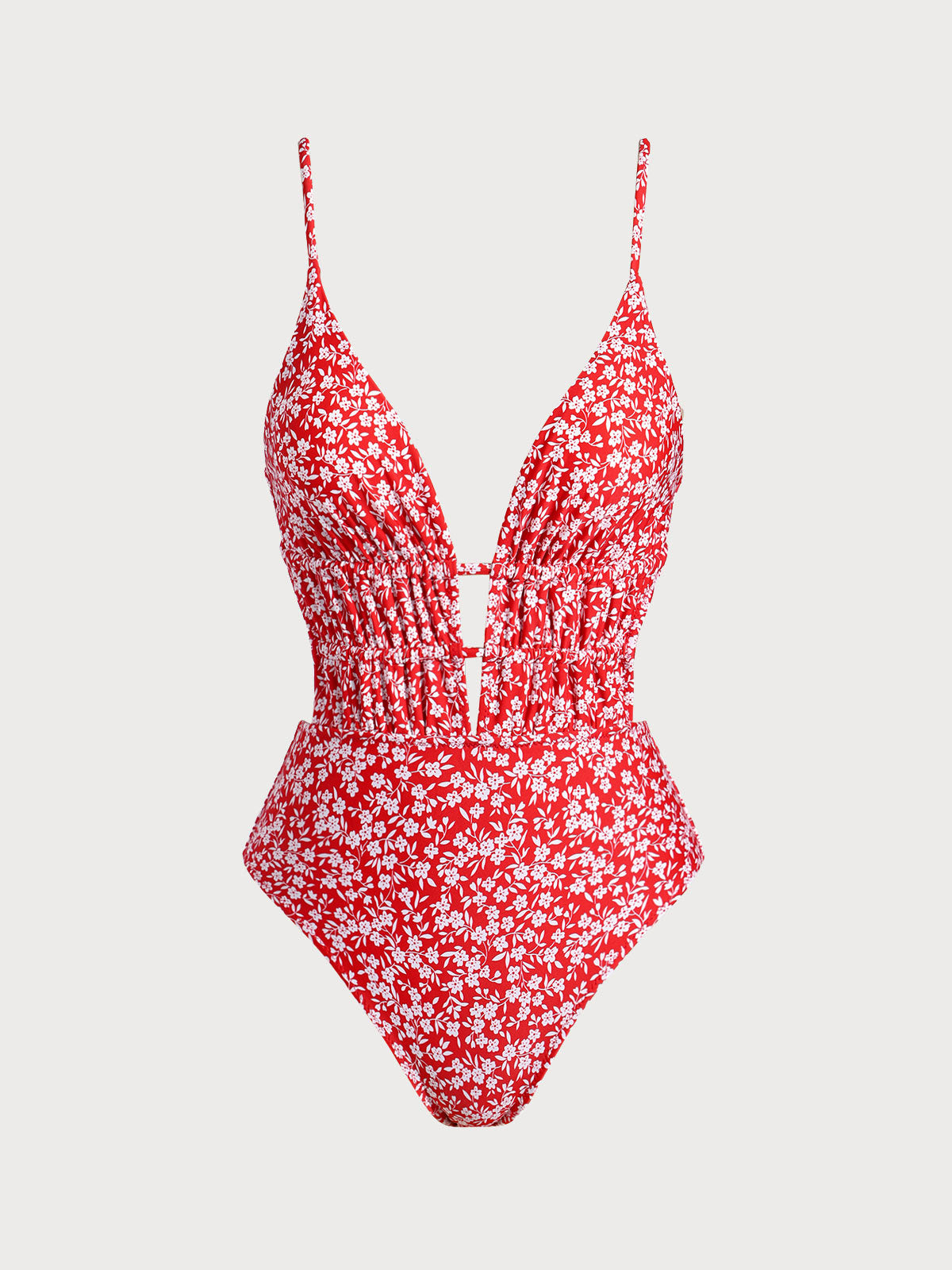 Women Knitted Nylon One Pieces Swimwear Red Sustainable One-Pieces - BERLOOK