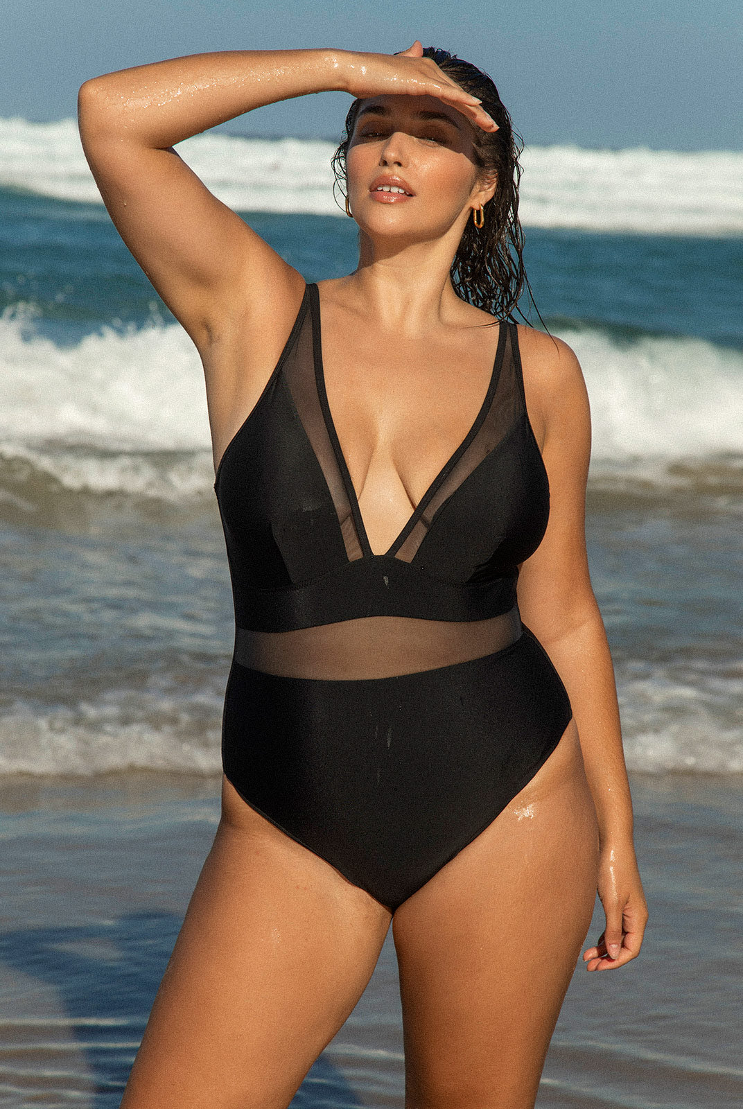 Women Knitted Nylon One Pieces Swimwear Sustainable Plus Size One-Pieces - BERLOOK