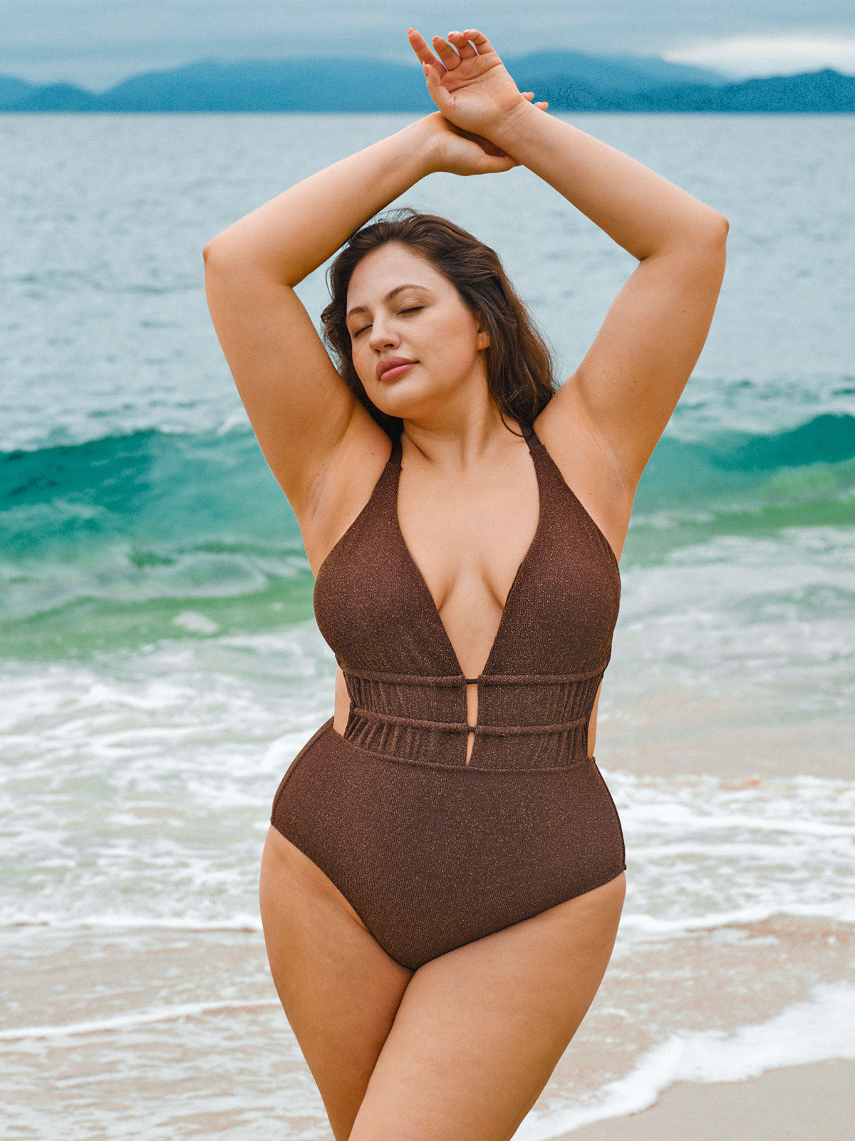 Women Knitted Nylon One Pieces Swimwear Sustainable Plus Size One-Pieces - BERLOOK