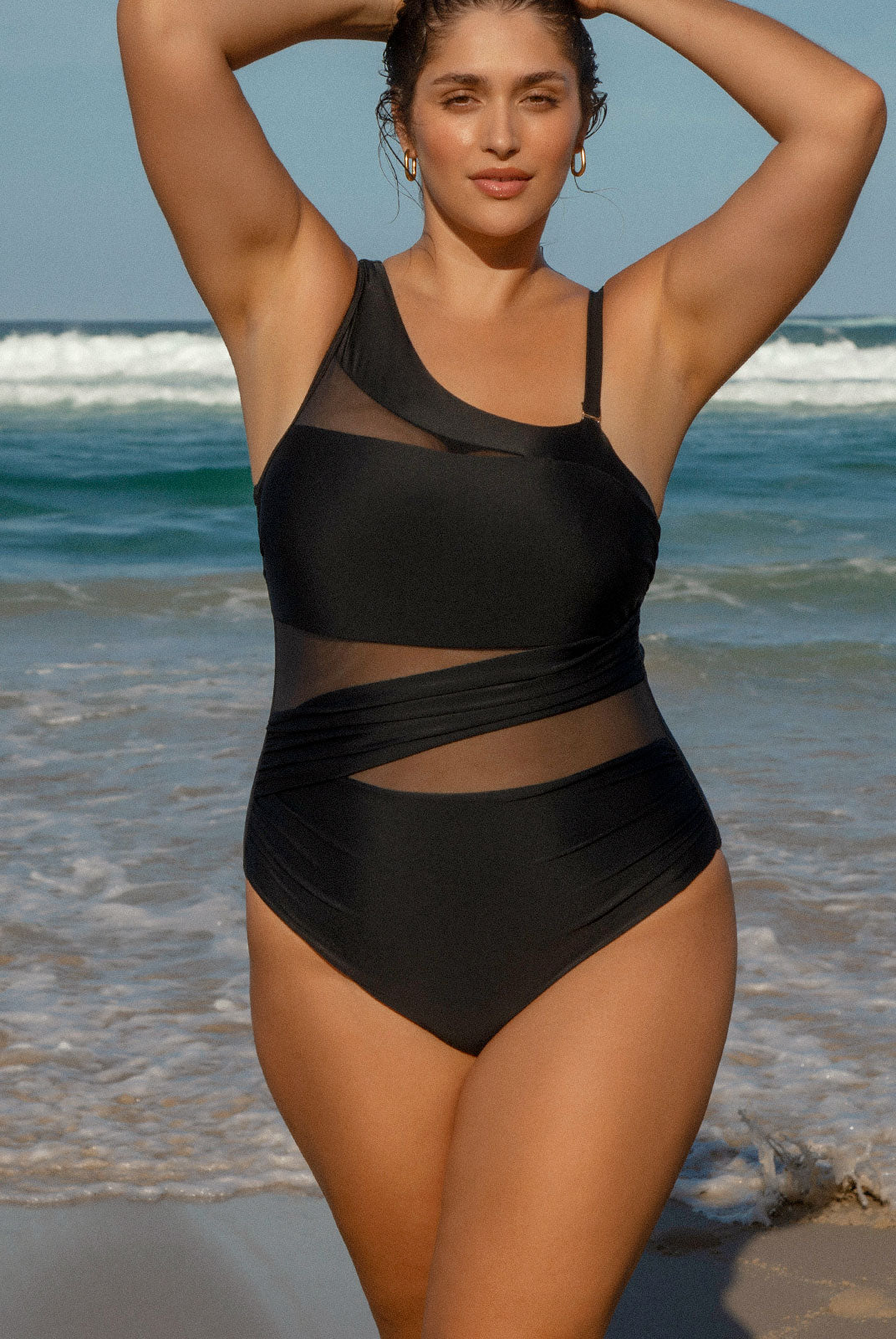 Women Knitted Nylon One Pieces Swimwear Sustainable Plus Size One-Pieces - BERLOOK