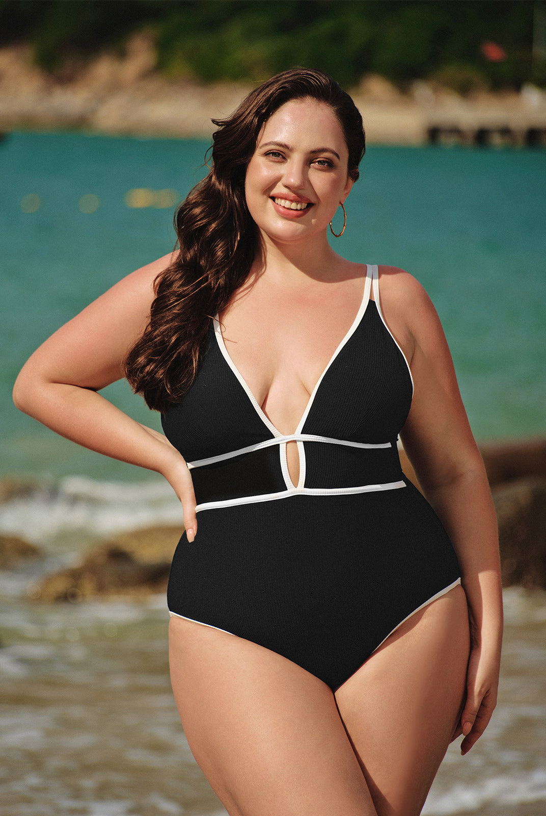 Women Knitted Nylon One Pieces Swimwear Sustainable Plus Size One-Pieces - BERLOOK