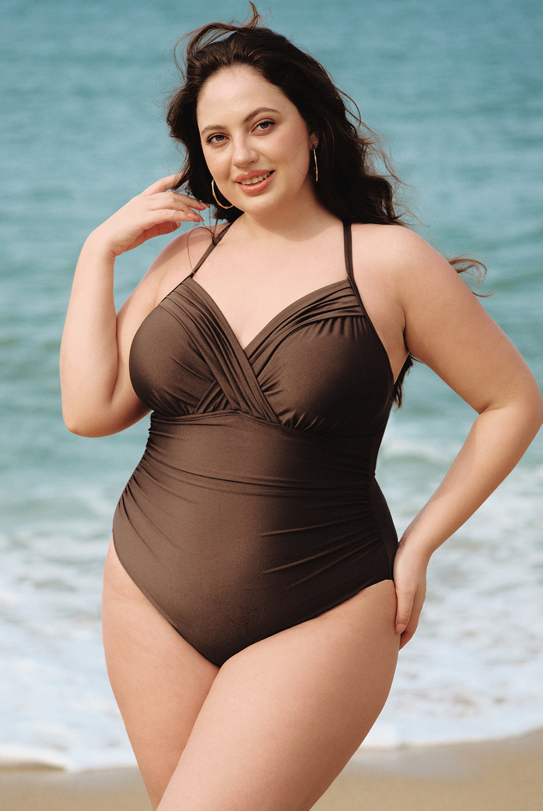 Women Knitted Nylon One Pieces Swimwear Sustainable Plus Size One-Pieces - BERLOOK