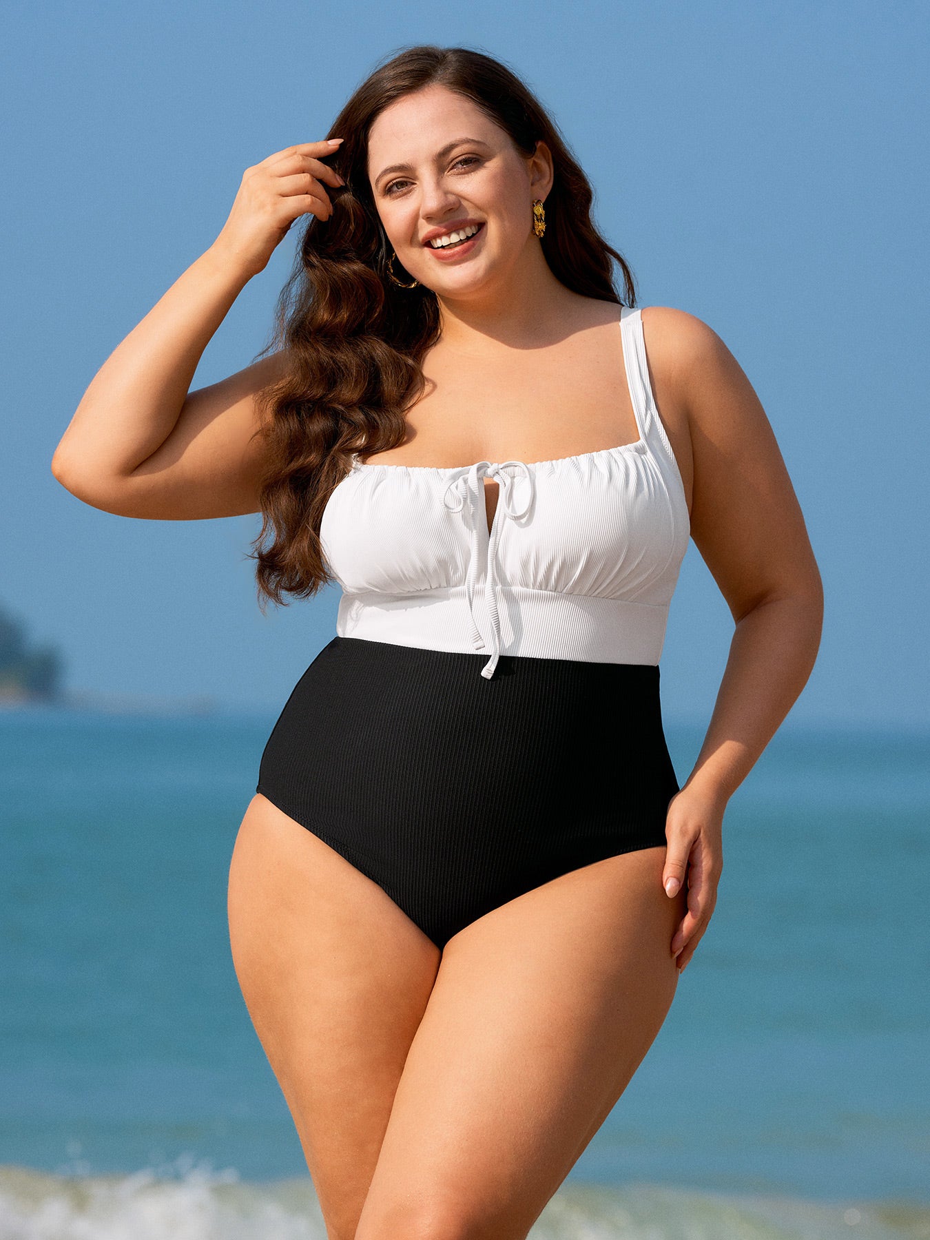 Women Knitted Nylon One Pieces Swimwear Sustainable Plus Size One-Pieces - BERLOOK