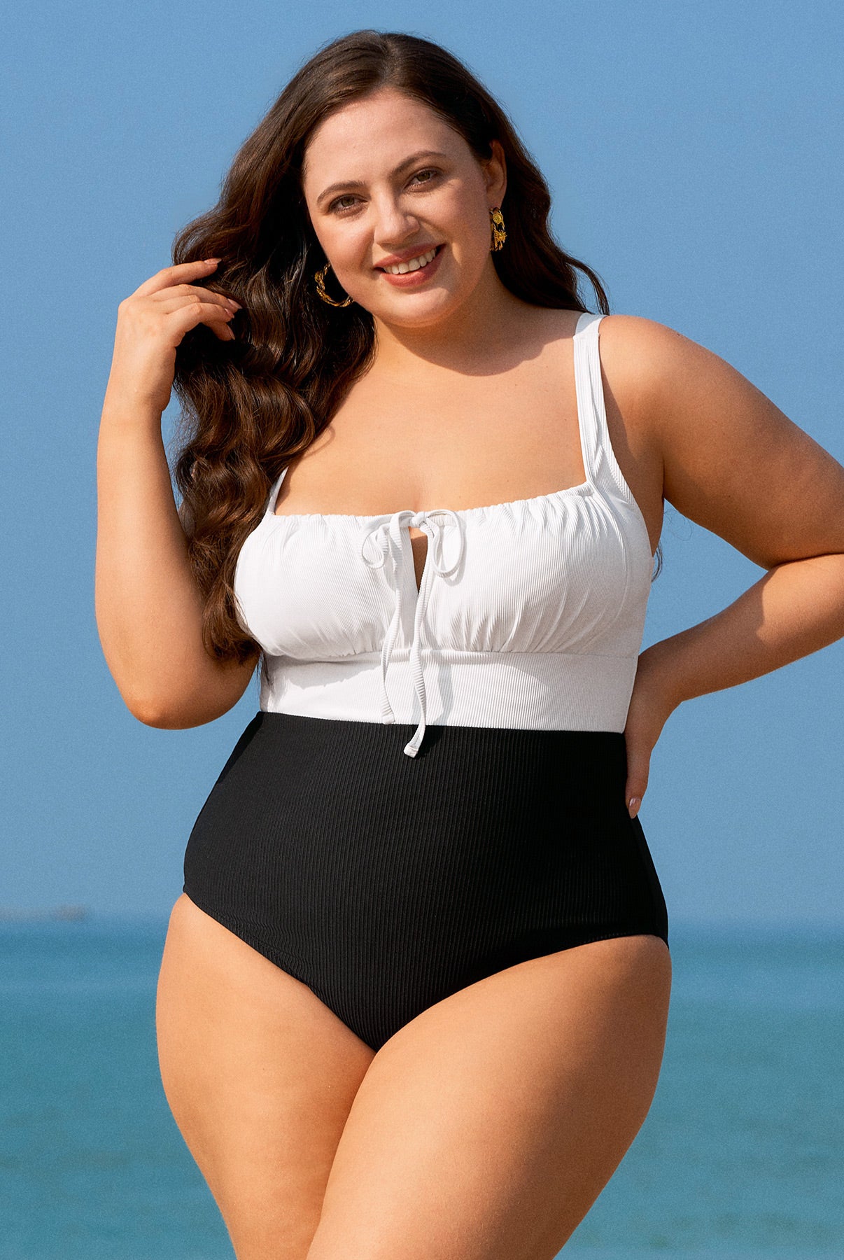 Women Knitted Nylon One Pieces Swimwear Sustainable Plus Size One-Pieces - BERLOOK