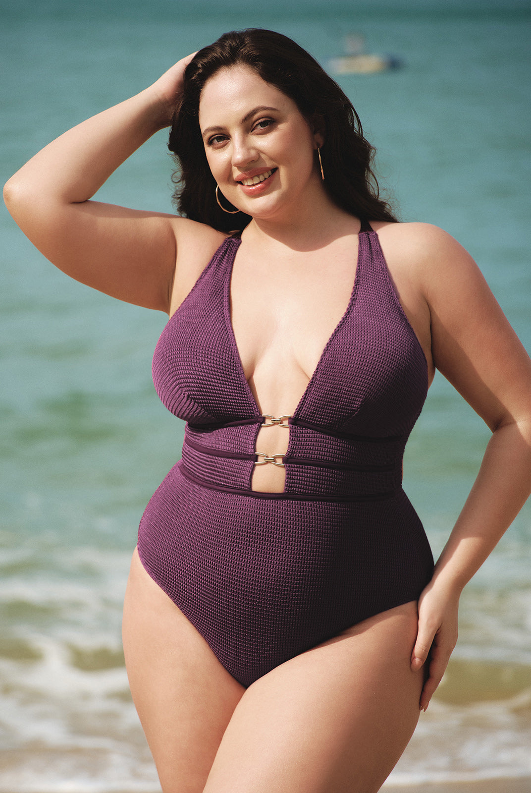 Women Knitted Nylon One Pieces Swimwear Sustainable Plus Size One-Pieces - BERLOOK