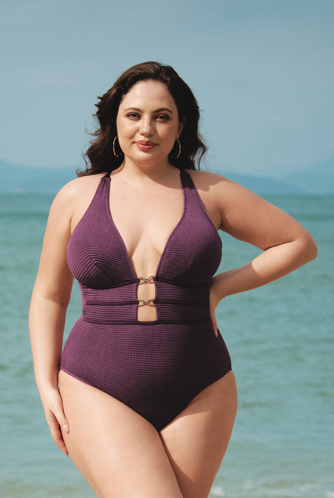 Women Knitted Nylon One Pieces Swimwear Sustainable Plus Size One-Pieces - BERLOOK
