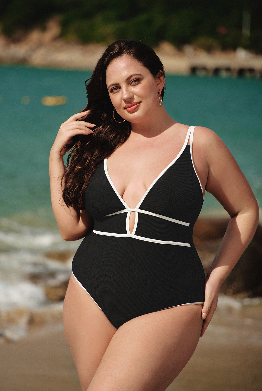 Women Knitted Nylon One Pieces Swimwear Sustainable Plus Size One-Pieces - BERLOOK